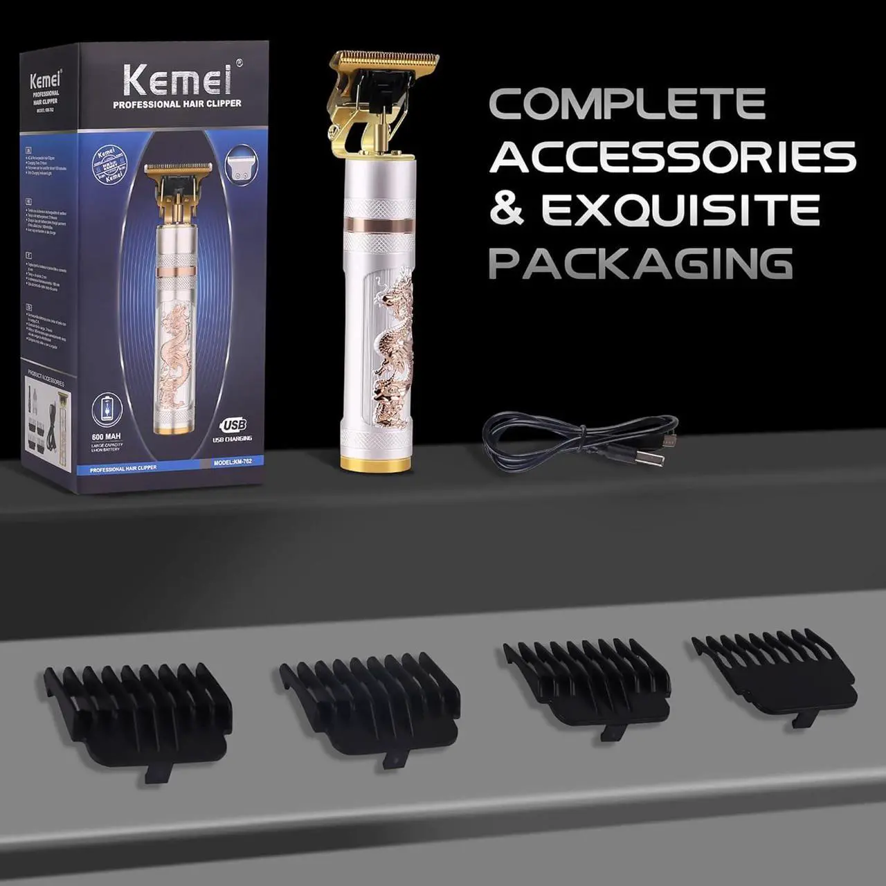 Alt view image 6 of 6 - KEMEI Professional Hair Clippers for Men Pro Li Grooming Beard Trimmer Shavers Close Cutting Salon Cordless Rechargeable Quiet, KM-762