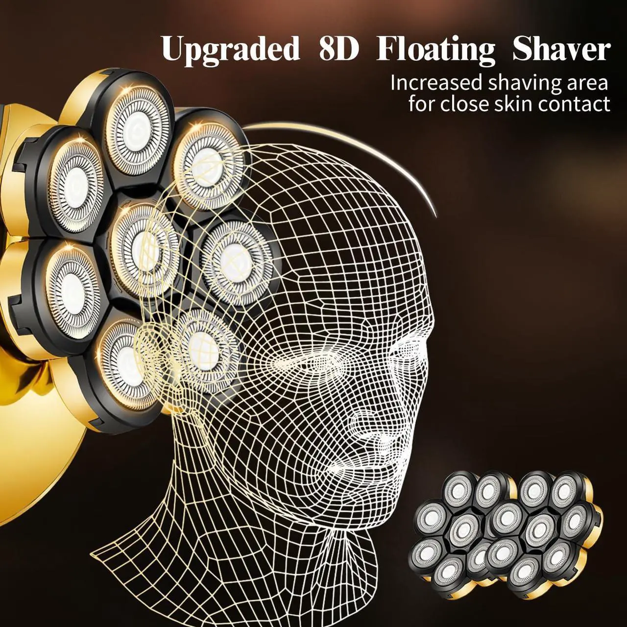 Alt view image 2 of 6 - ROZIAPRO Head Shavers for Bald Men & Professional Hair Trimmer Zero Gapped T-Blade Trimmer, Multifunctional Bald Shavers Rechargeable Edgers Barber Clippers Mens Grooming Kit