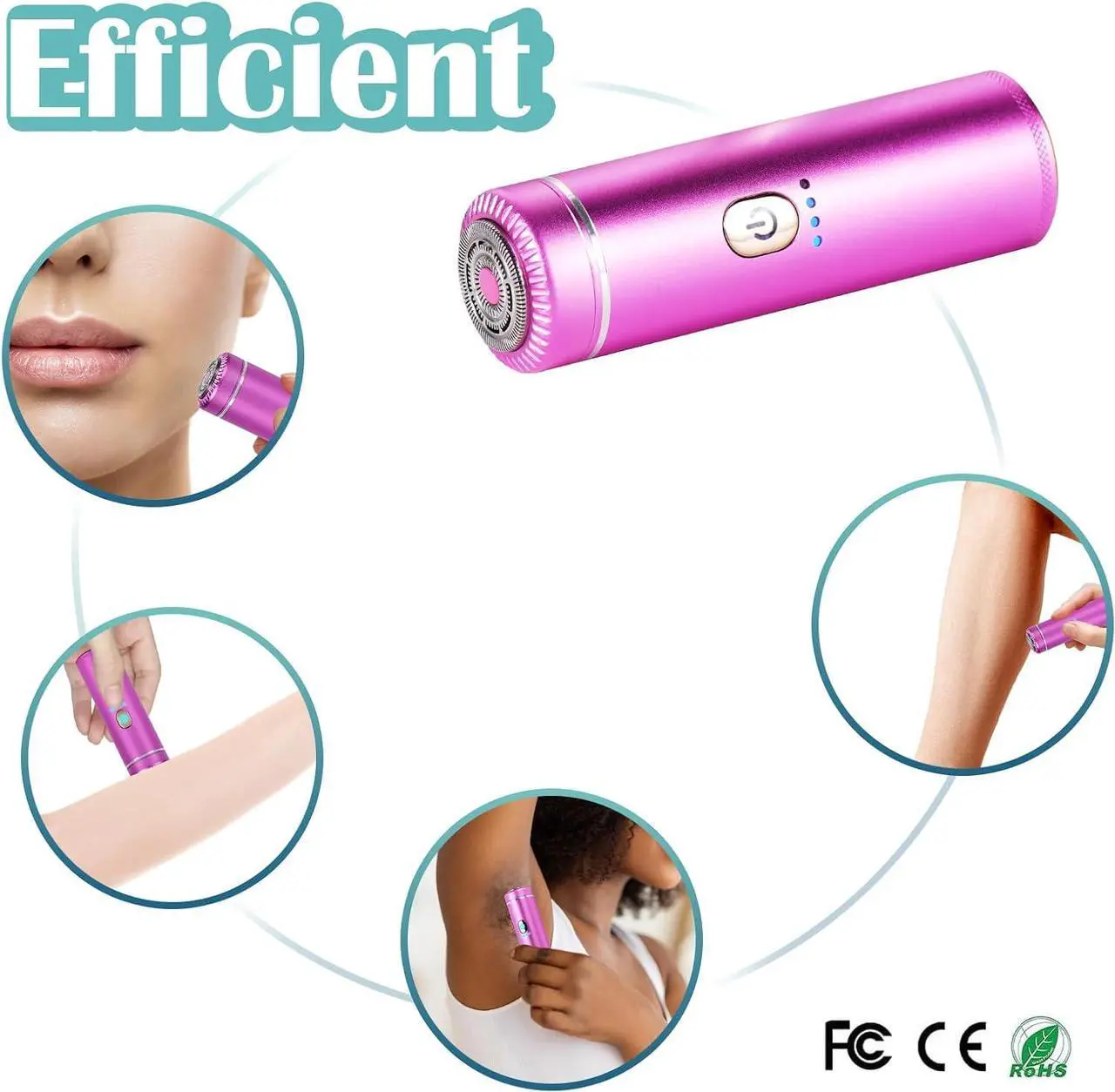 Alt view image 5 of 7 - Electric Razors for Women IPX7 Waterproof USB Rechargeable Facial Hair Removal for Women,face razors for women Powerful, epilators Painless remove hair travel travel essentials for women