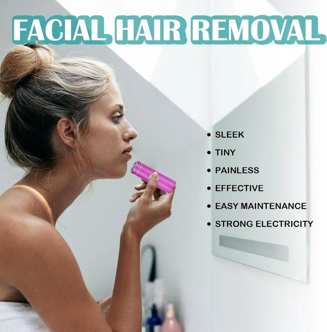 Alt view image 6 of 7 - Electric Razors for Women IPX7 Waterproof USB Rechargeable Facial Hair Removal for Women,face razors for women Powerful, epilators Painless remove hair travel travel essentials for women