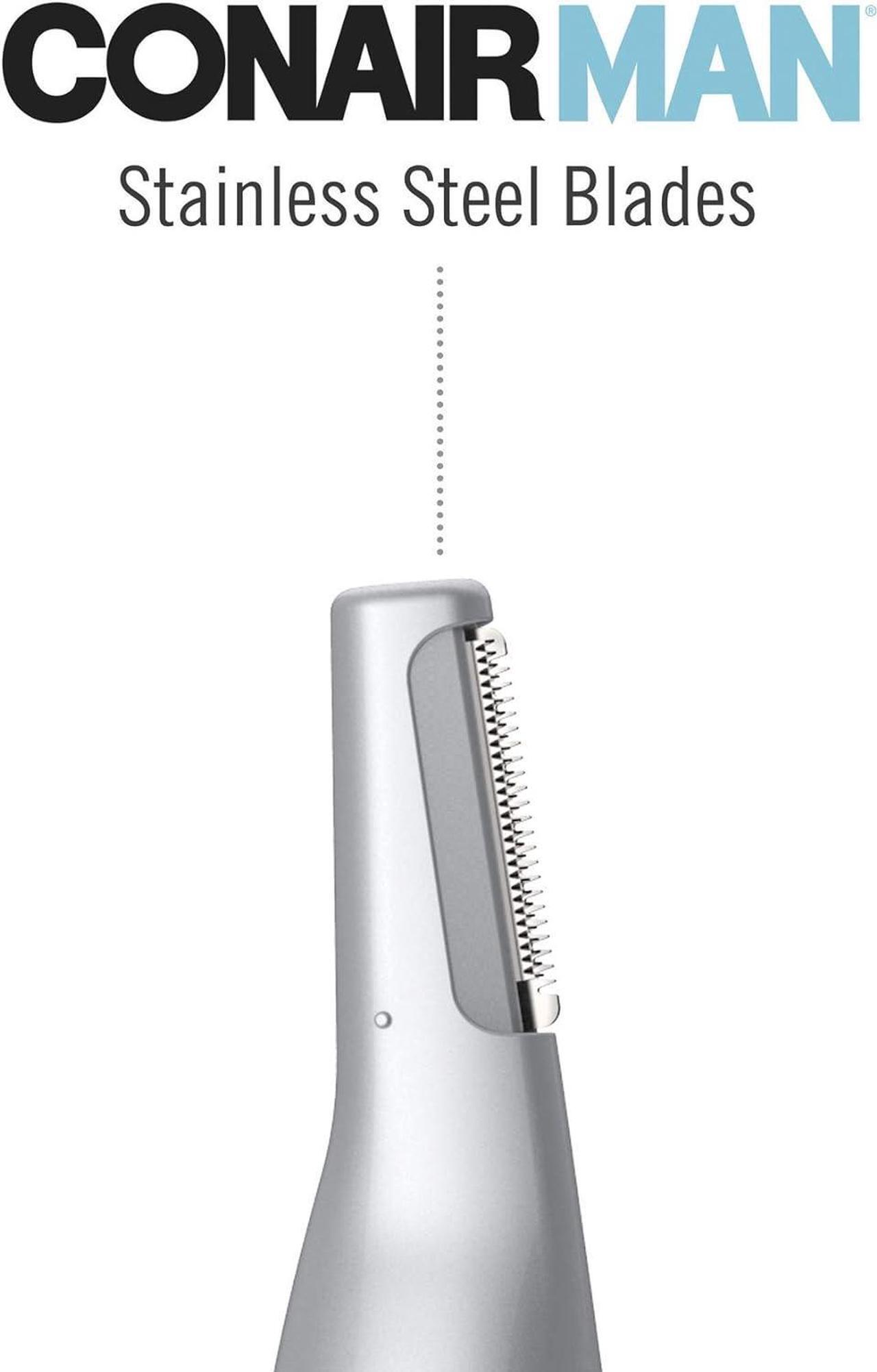 Alt view image 3 of 5 - ConairMAN All-in-One Personal Trimmer for Men, for Nose, Ear, Eyebrows and Sideburns Hair Trimmer, 4 piece Men's Grooming Kit, Lithium Battery-Powered