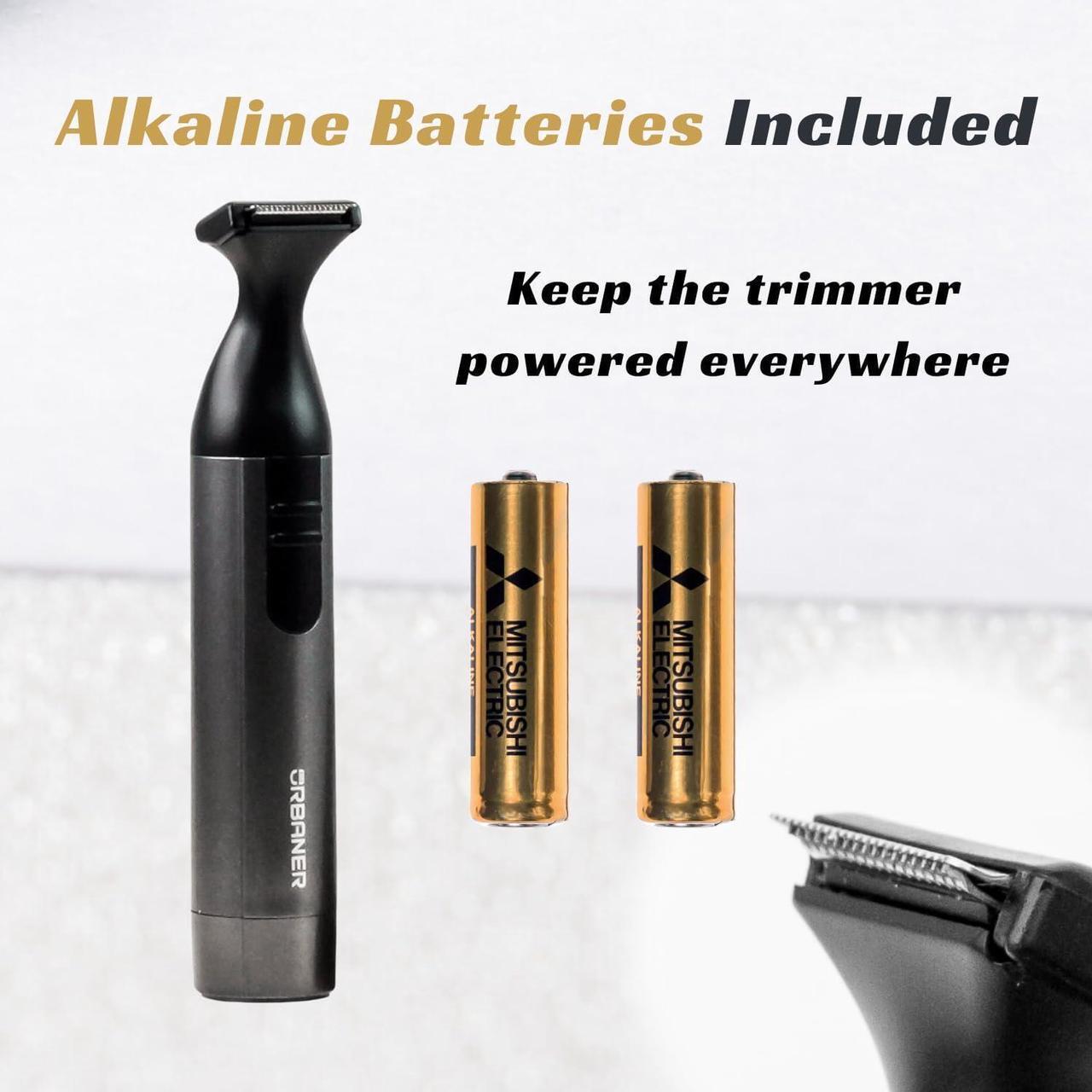 Alt view image 2 of 7 - URBANER Mustache Edger, Battery Operated, Waterproof Compact Beard Trimmer for Men, Portable Clipper for Travel Grooming, Gift for Men, Length Adjustable, Gifts MB-042