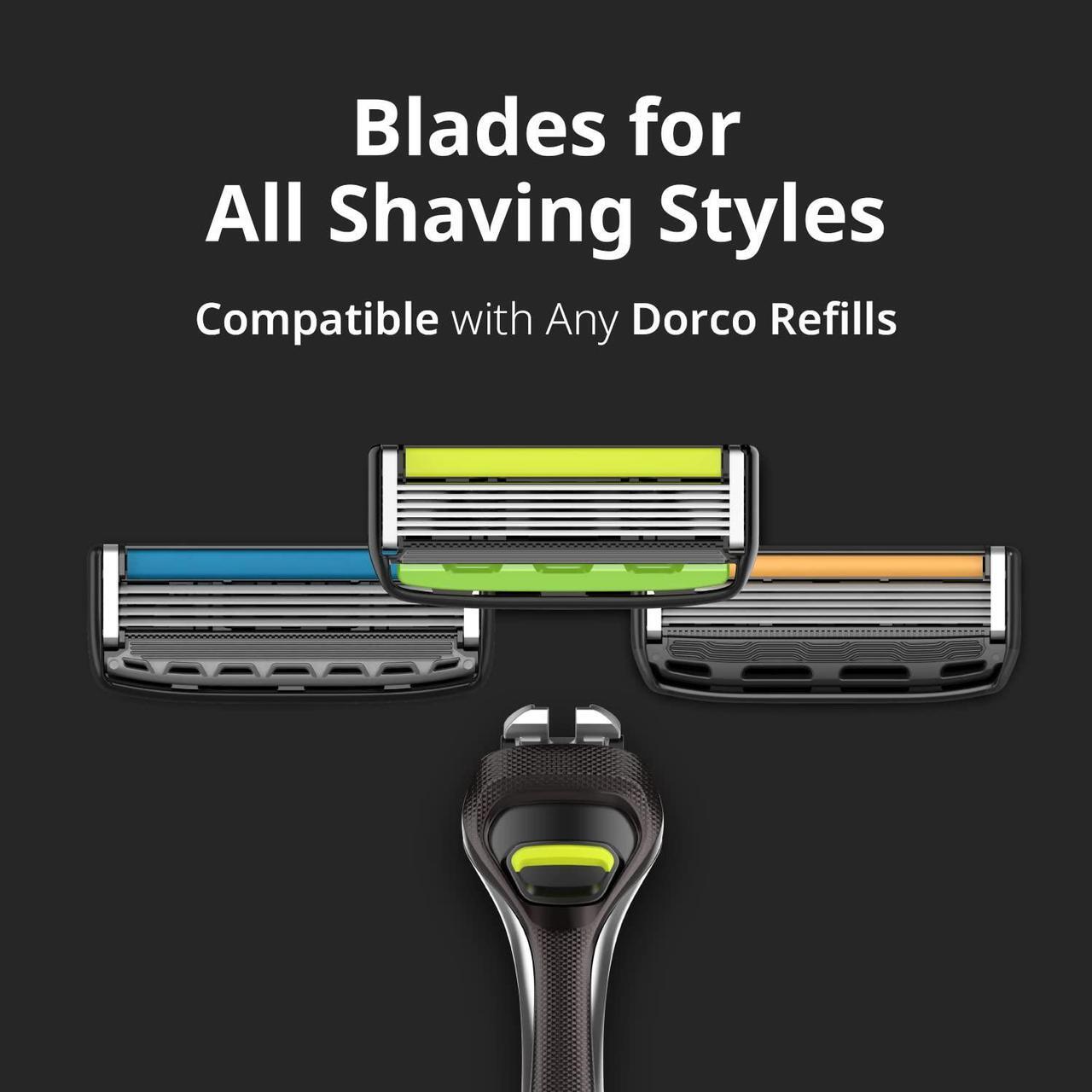 Alt view image 7 of 7 - Dorco Pace 6 Pro - Six Blade Razor System with Trimmer - 10 Pack (1 Handle + 10 Cartridges)