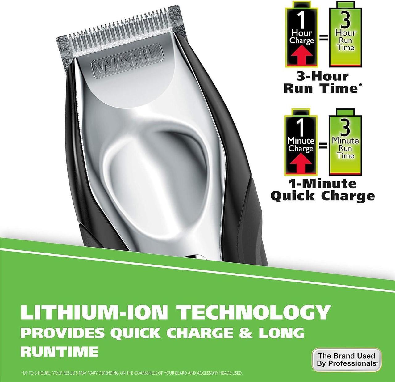 Alt view image 4 of 7 - Wahl USA Lithium Ion Total Beard Trimmer for Men with 11 Guide Combs for Easy Trimming, Detailing, & Grooming  Model 9888