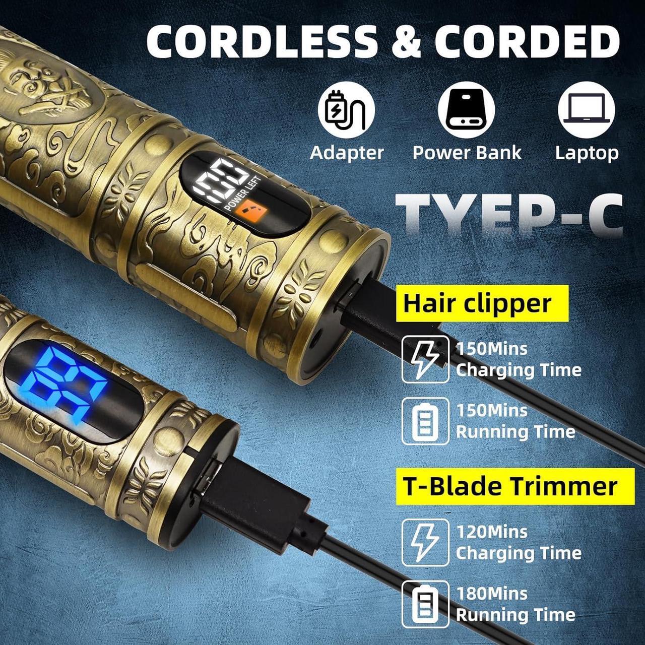 Alt view image 4 of 7 - Clippers and Trimmers Set, Beard Trimmer, Electric Razors Shaver for Men, Professional Hair Clipper for Barbers Hair Cutting Set, Mens Grooming Kit w/Mustache Nose Hair Trimmer, Gifts for Him