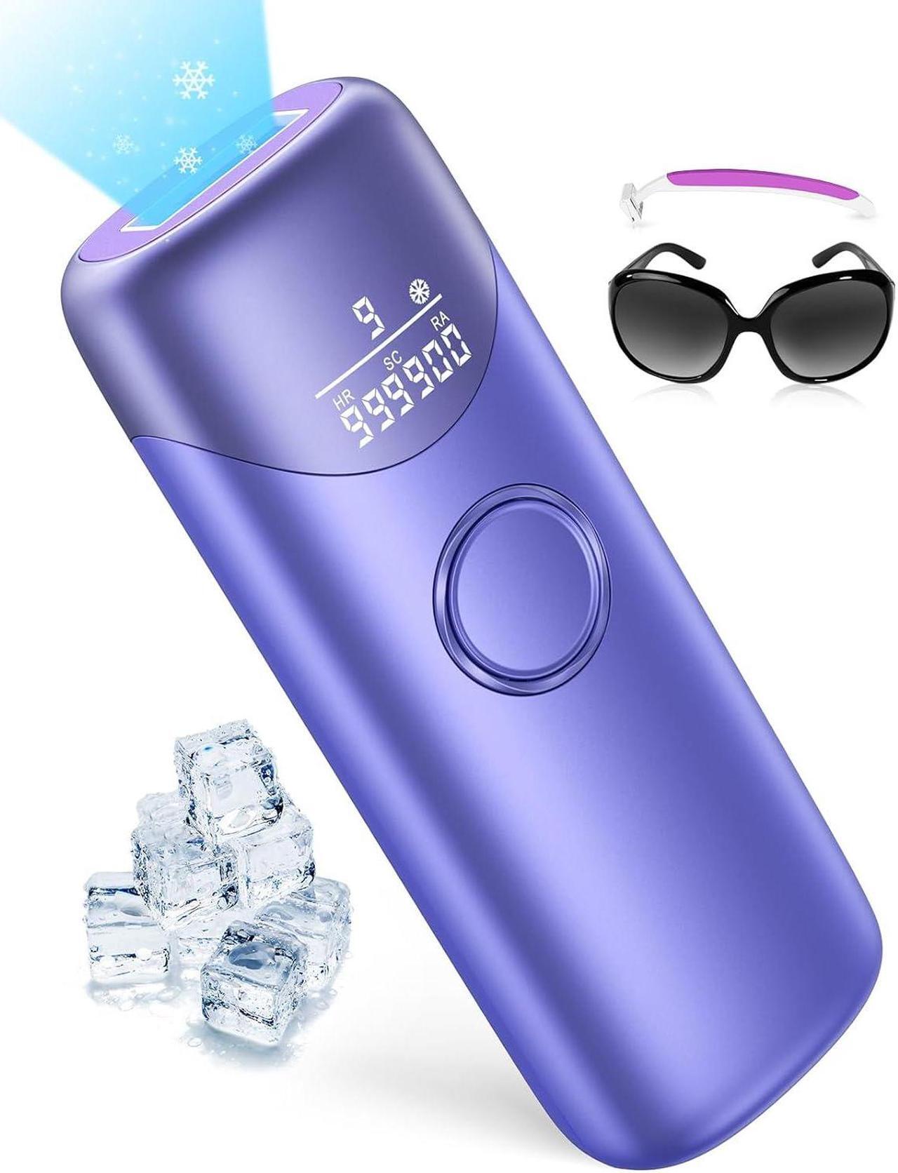 Main image of Laser Hair Removal with 5 Ice Cooling, Painless IPL Laser Hair Removal Device 3 In 1 Ubroo At Home Hair Remover Machine for Women Men Electrolysis Permanent Epilator on Face Body Depilation (Purple)