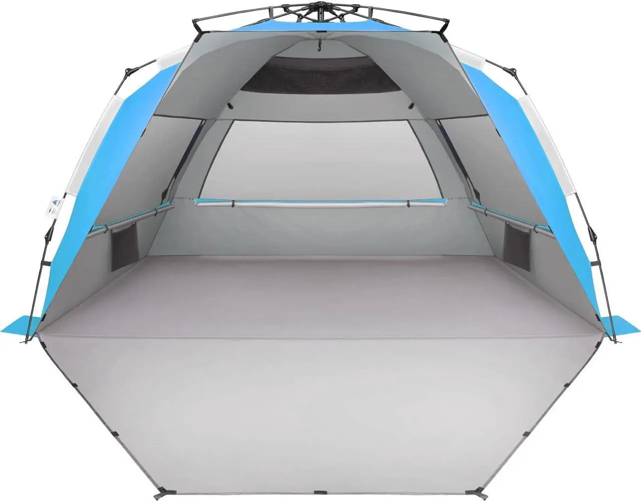 Main image of Oileus XX-Large Beach Tent Sun Shelter for 5-6 Person Portable Sun Shade Instant Pop Up Tent for Beach with Carrying Bag, Stakes, 6 Sand Pockets, Anti UV for Fishing Hiking Camping Blue