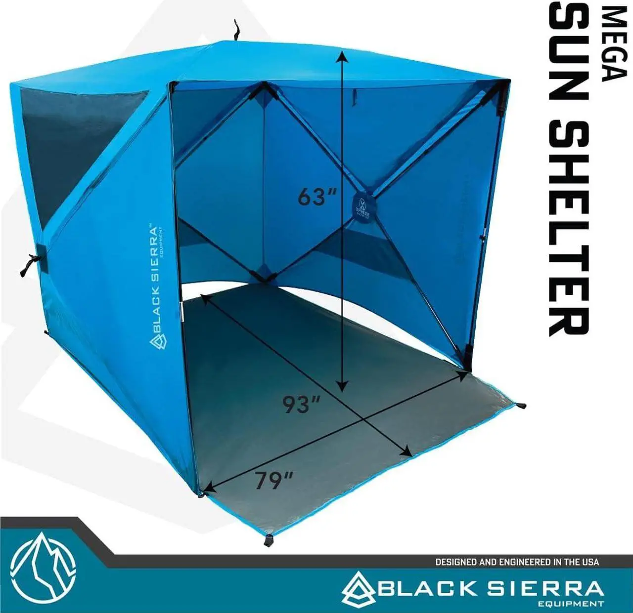 Alt view image 4 of 7 - Black Sierra Beach Tent with UPF 50+ Sun Protection, Easy Set Up Sun Shelter, Portable Lawn Canopy with Carry Bag, Outdoor Pop Up Cabana Shade for The Beach, Backyard, Sports, RV