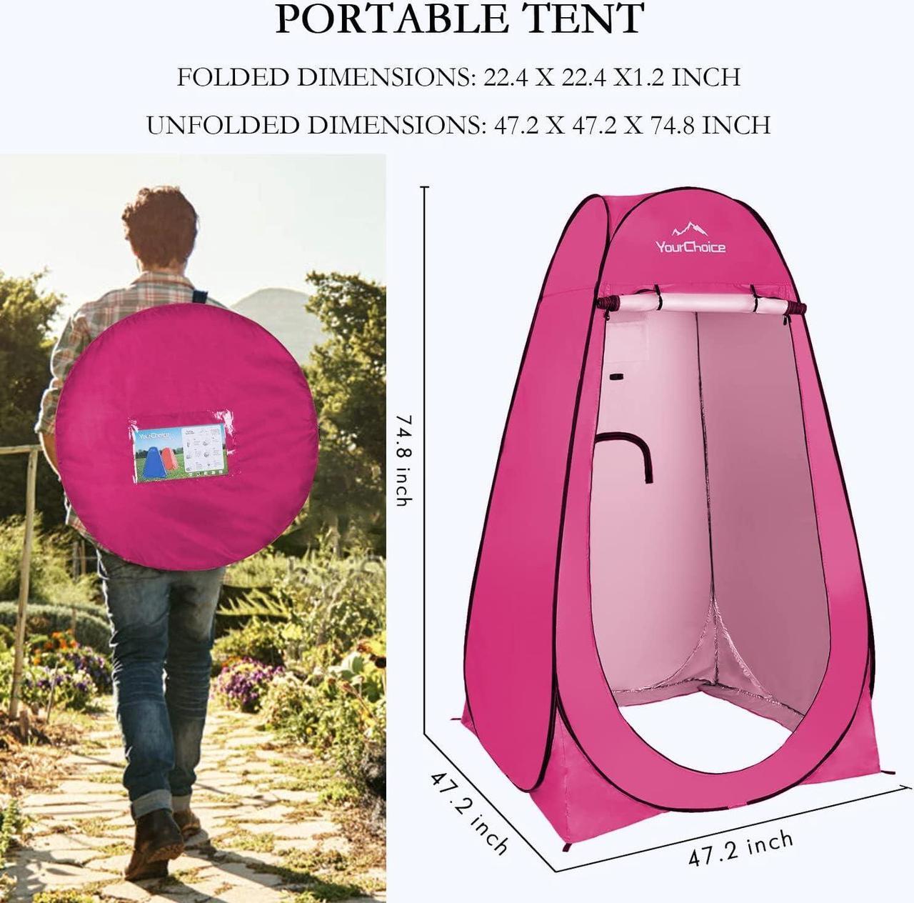 Alt view image 2 of 6 - Your Choice Privacy Tent - Pop Up Shower Changing Toilet Tent Portable Camping Privacy Shelters Room 6.2 FT Tall with Carrying Bag for Outdoors Indoors