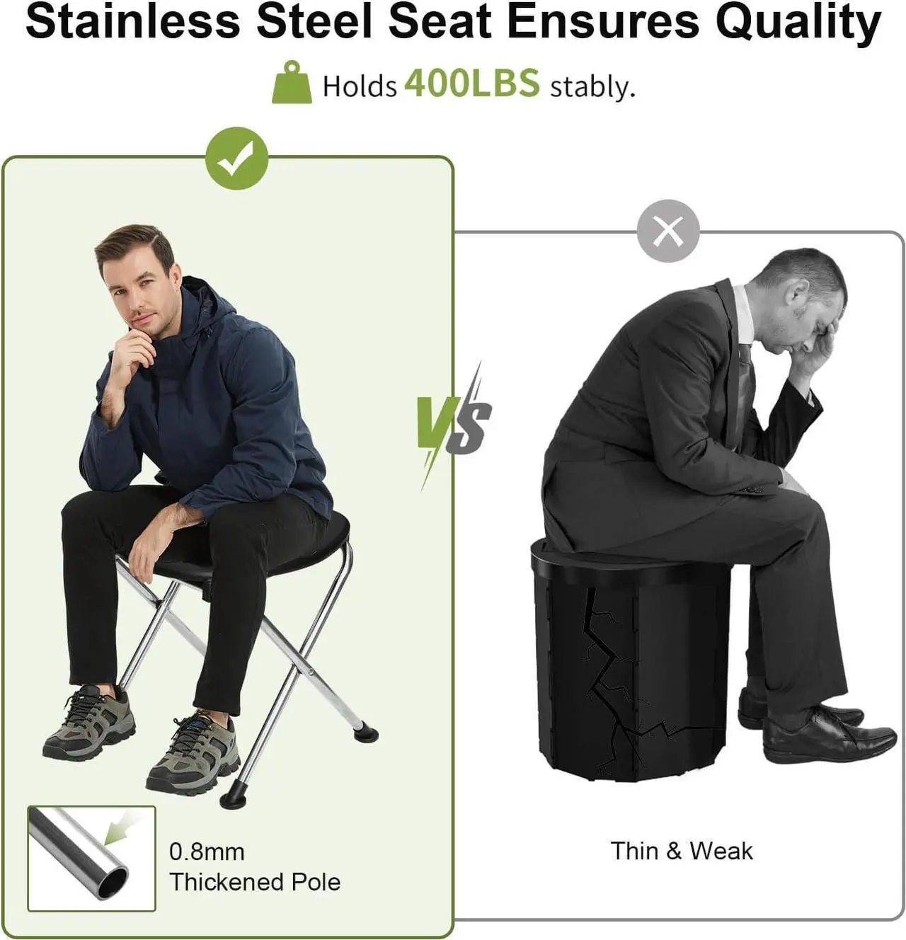 Alt view image 3 of 6 - Portable Toilet Kit for Adults, Pop Up Privacy Tent, Stainless Steel Portable Camping Toilet with Toilet Tent, Instant Portable Outdoor Shower Tent Camp Toilet Changing Dressing Room