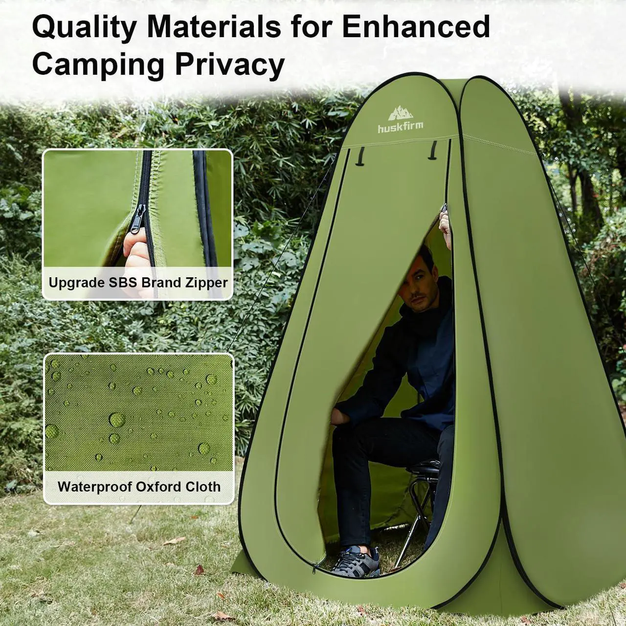 Alt view image 2 of 6 - Portable Toilet Kit for Adults, Pop Up Privacy Tent, Stainless Steel Portable Camping Toilet with Toilet Tent, Instant Portable Outdoor Shower Tent Camp Toilet Changing Dressing Room