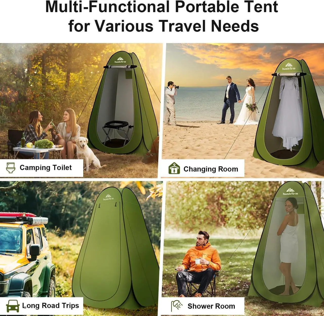 Alt view image 6 of 6 - Portable Toilet Kit for Adults, Pop Up Privacy Tent, Stainless Steel Portable Camping Toilet with Toilet Tent, Instant Portable Outdoor Shower Tent Camp Toilet Changing Dressing Room