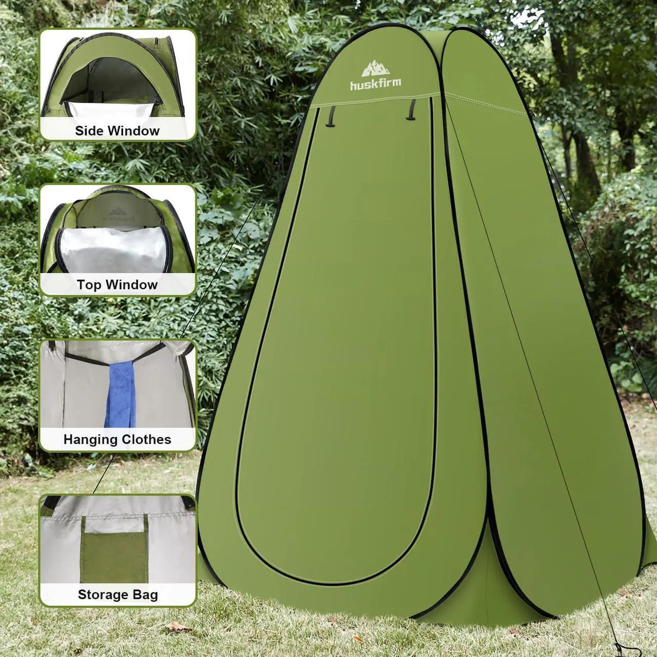 Alt view image 5 of 6 - Portable Toilet Kit for Adults, Pop Up Privacy Tent, Stainless Steel Portable Camping Toilet with Toilet Tent, Instant Portable Outdoor Shower Tent Camp Toilet Changing Dressing Room