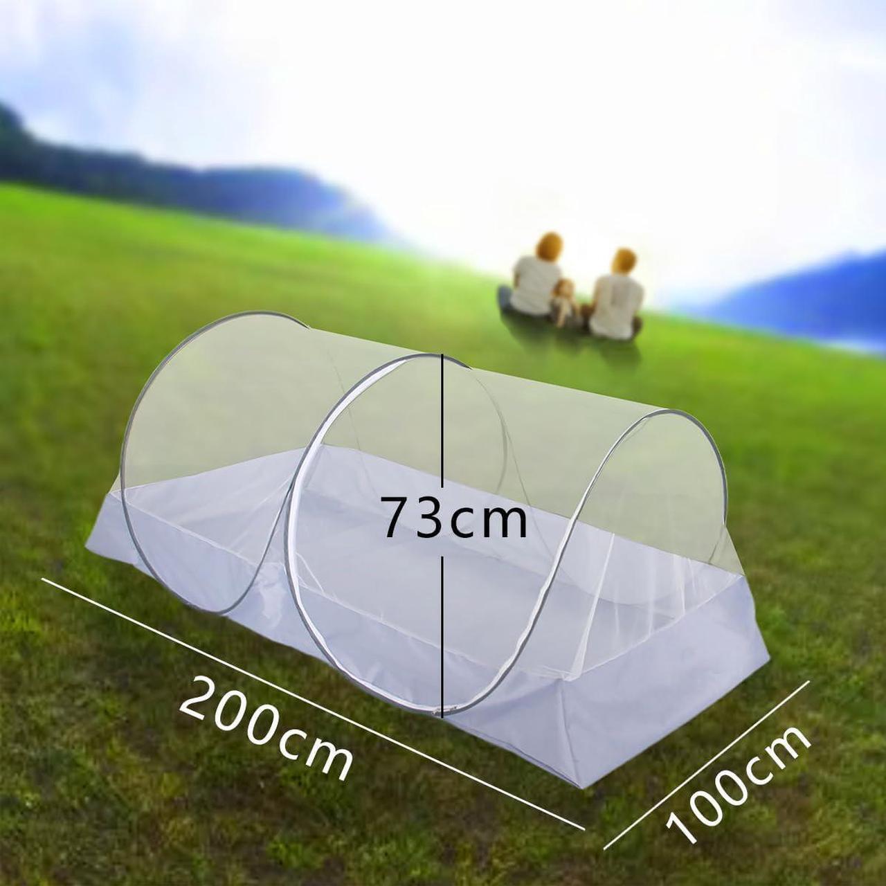 Alt view image 4 of 5 - Mengersi Mosquito Net Foldable Pop Up Travel Tent,Bed Canopy Camping Mosquito Net for Travel Bedroom and Outdoor Trip,Twin Size Bed (Gray)