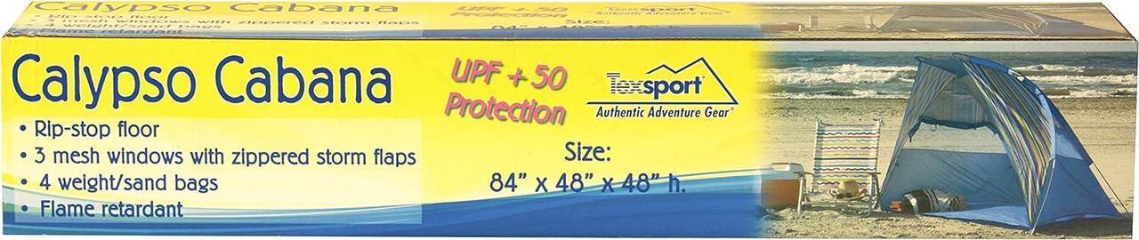 Alt view image 7 of 7 - Texsport Calypso Quick Cabana Beach Sun Shelter Canopy