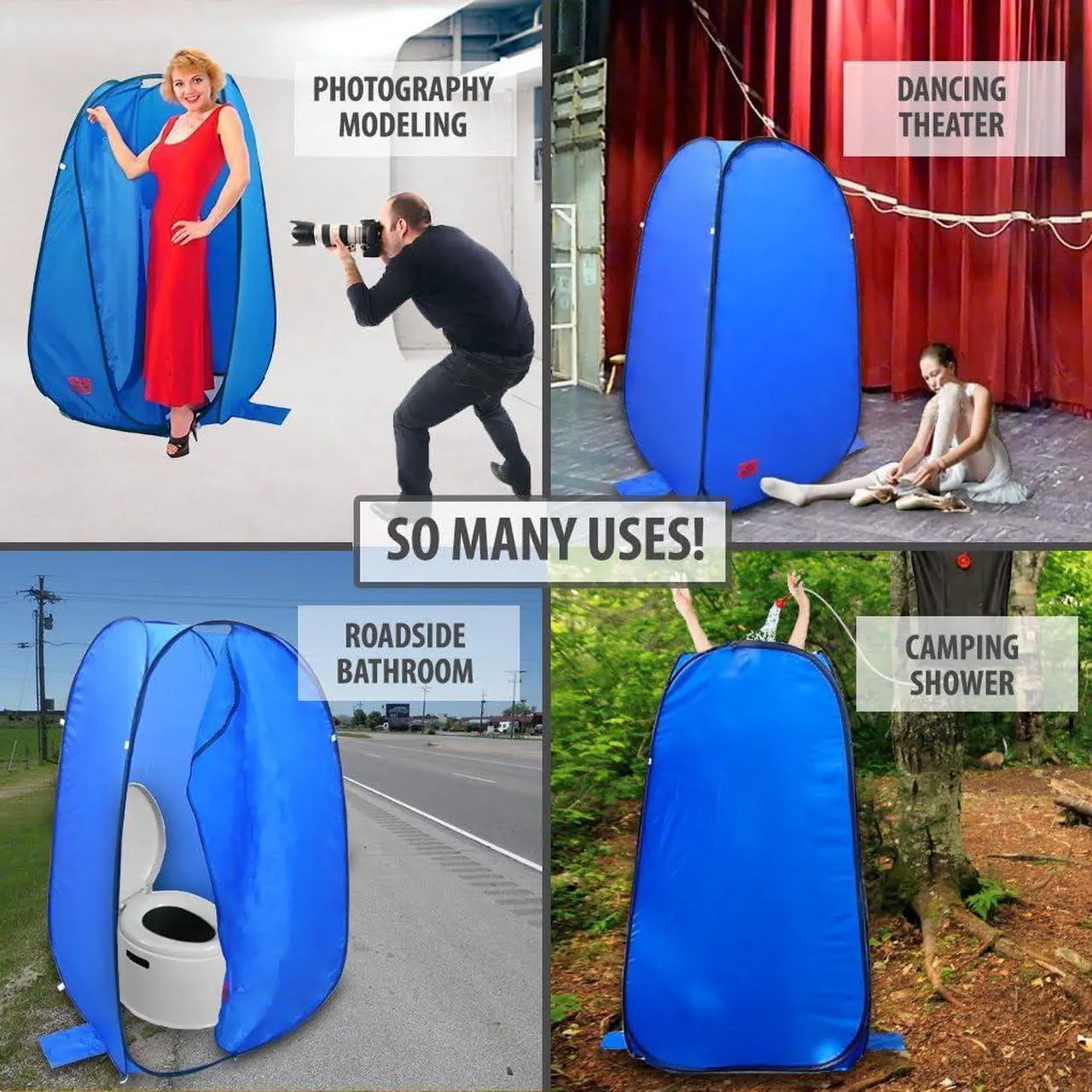 Alt view image 7 of 7 - Pop-Up Room in a Bag Instant Portable Changing, Shower and Bathroom with Dura-light Steel Frame and Weather-Resistant material for for Pontoon / Deck / Fishing / Sail Boat. Included Tie-Down Kit.