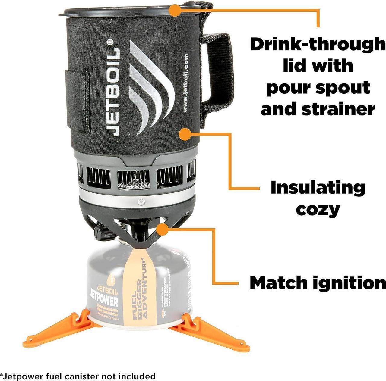 Alt view image 3 of 7 - Jetboil Zip Camping Stove Cooking System, Carbon