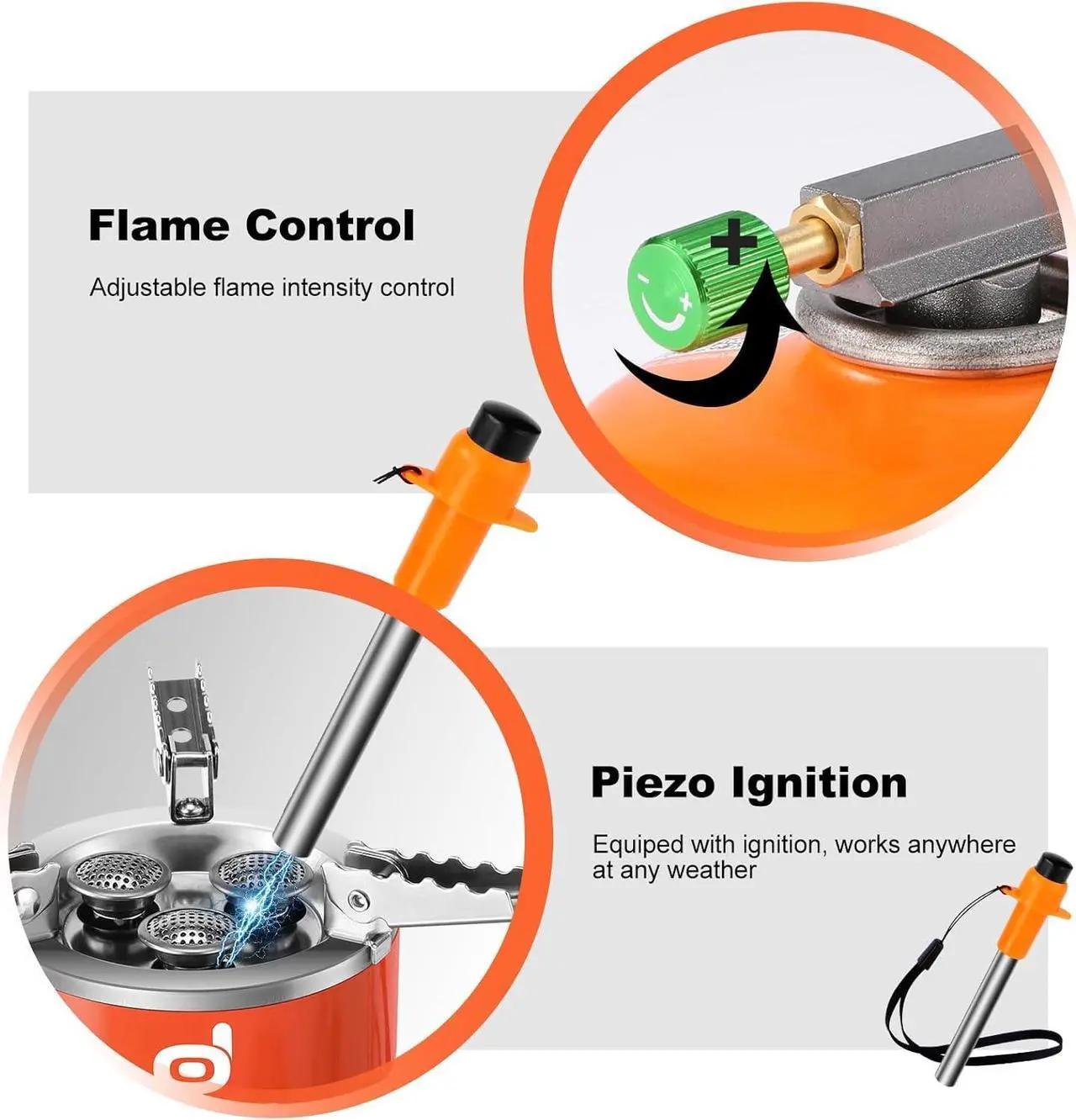 Alt view image 3 of 6 - Odoland 5000W Portable Camping Stove Lightweight Camp Stove Collapsible Backpacking Stove with EVA Box for Outdoor Camping Cooking Hiking and Picnic