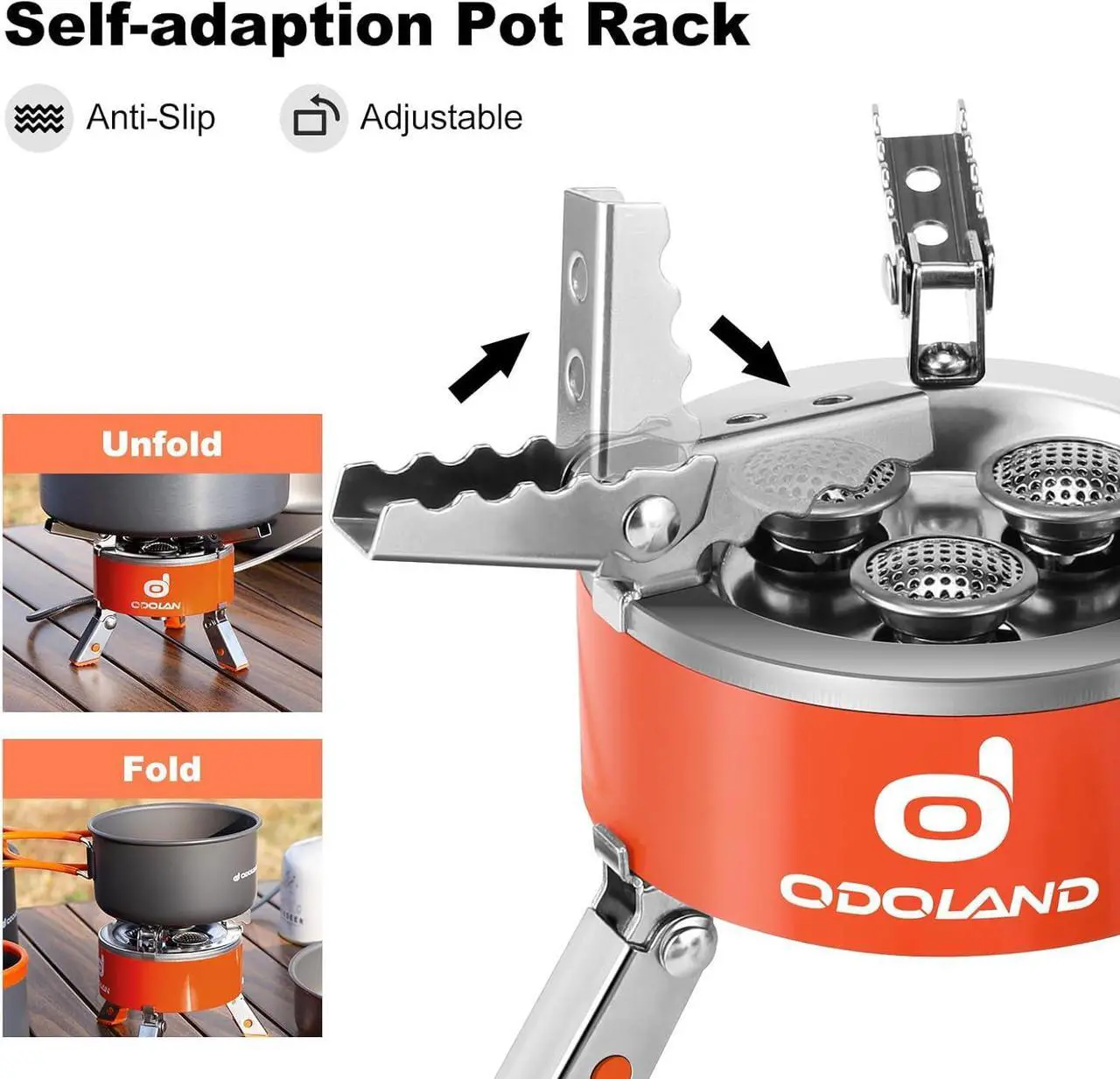 Alt view image 4 of 6 - Odoland 5000W Portable Camping Stove Lightweight Camp Stove Collapsible Backpacking Stove with EVA Box for Outdoor Camping Cooking Hiking and Picnic