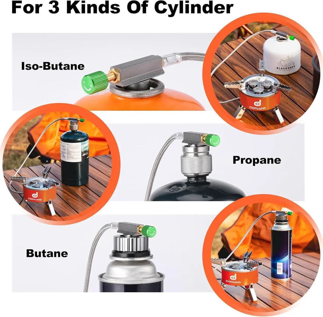 Alt view image 5 of 6 - Odoland 5000W Portable Camping Stove Lightweight Camp Stove Collapsible Backpacking Stove with EVA Box for Outdoor Camping Cooking Hiking and Picnic