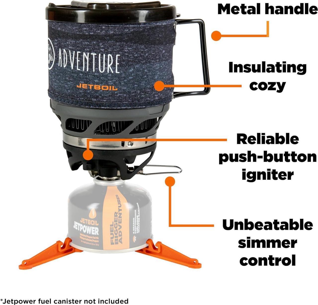 Alt view image 5 of 6 - Jetboil MiniMo Camping and Backpacking Stove Cooking System with Adjustable Heat Control
