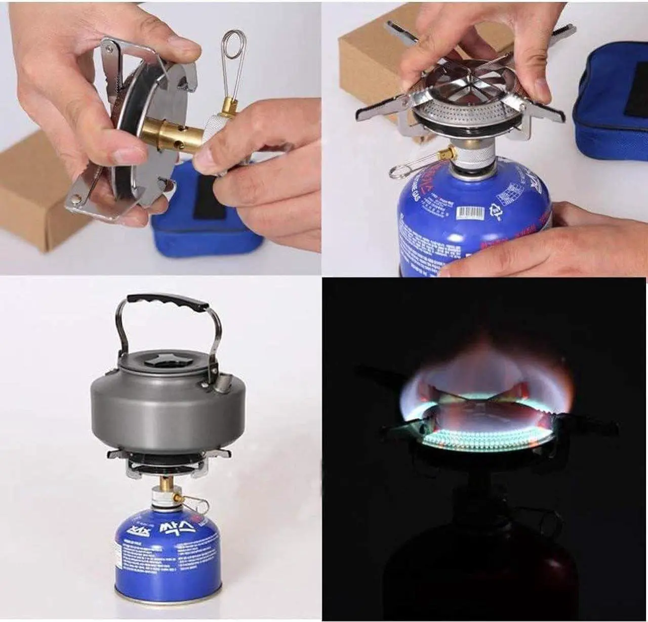 Alt view image 7 of 7 - Lightweight Outdoor Camping Stove Foldable Gas Stove Cookout Burner Backpacking Cooking Stove,Camping Backpacking Stoves