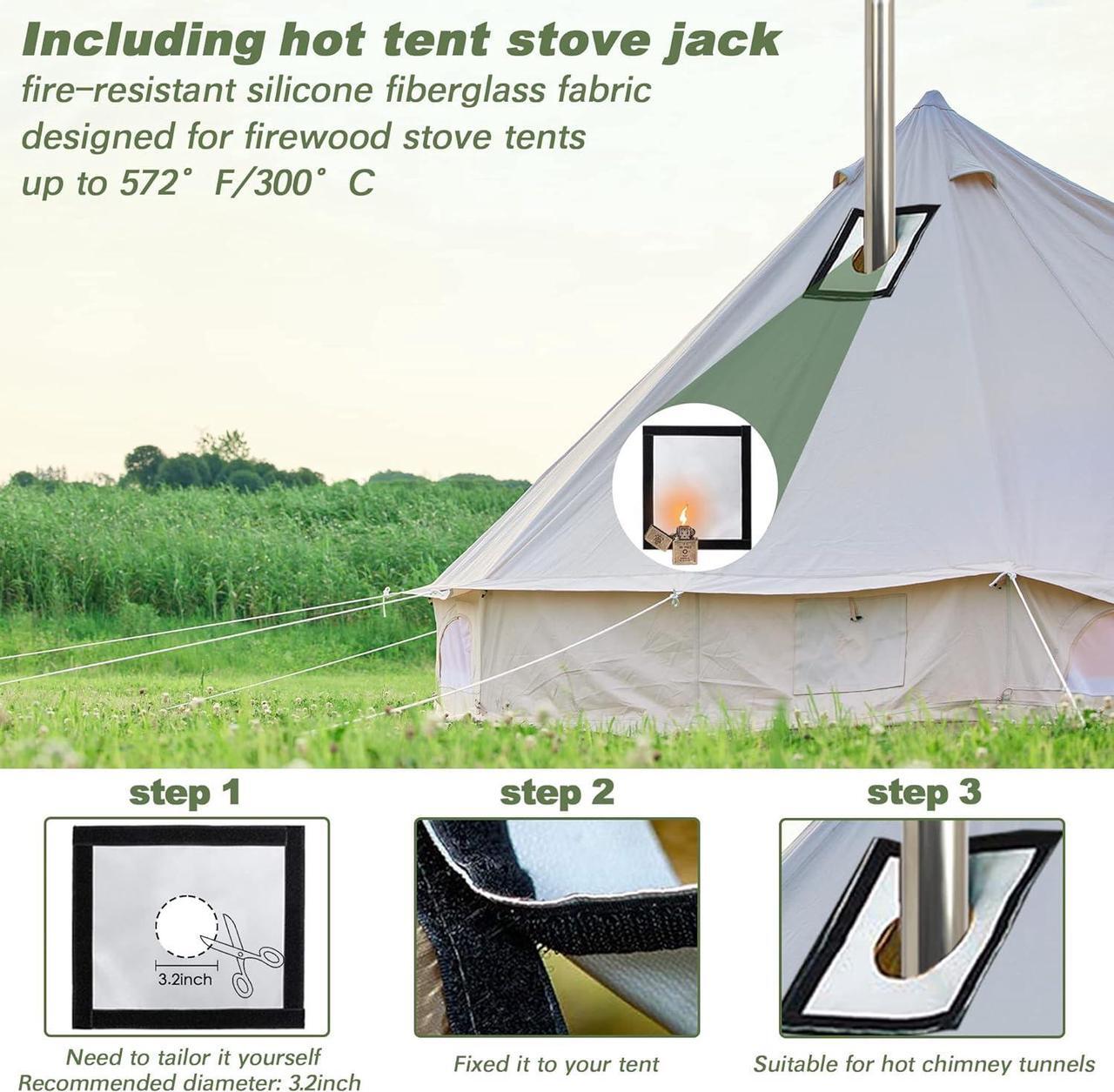 Alt view image 2 of 7 - LAZZO Camping Tent Stove, Portable Wood Burning Stove with Pipes for tent, Heating Burner Stove for Camping, Outdoor Camping Tent Wood Stove for Cooking, Ice-fishing,Travel, Hiking,Backpacking trip