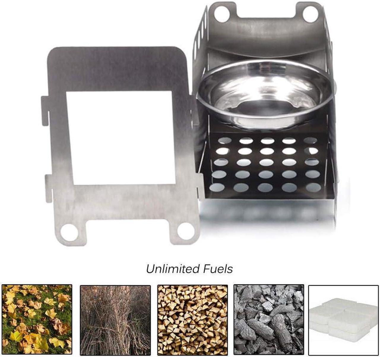 Alt view image 3 of 7 - HTTMT- ET-Cook002-M- Portable Camping Wood Stove Backpacking Folding Lightweight Pocket Stove