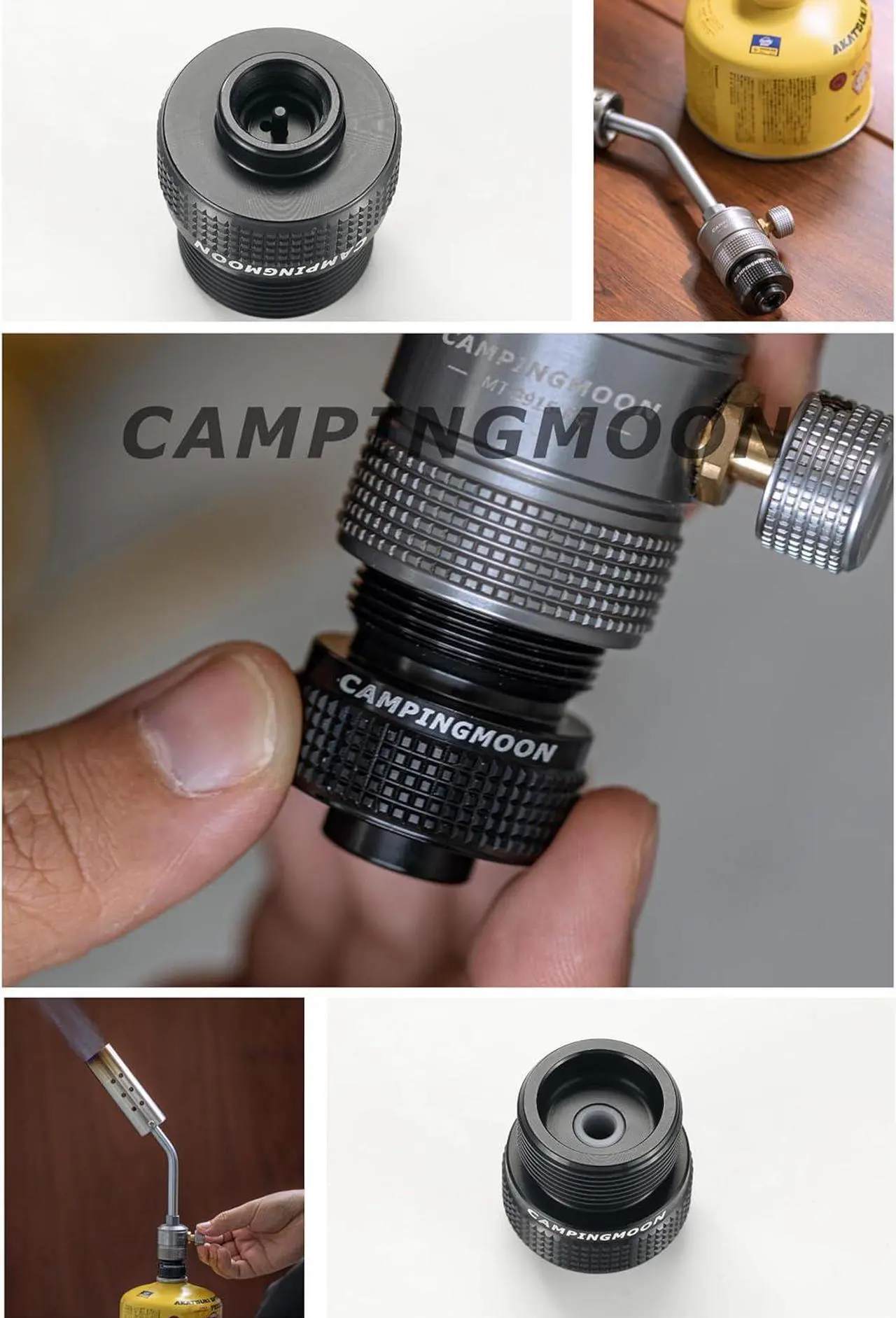 Alt view image 7 of 7 - CAMPINGMOON Camping Canister Propane Gas Stove Grill Adapter, Input: EN417 Lindal Valve Canister, Output: CGA 600 Connection BKZ20 (Black CGA 600 Adapter)
