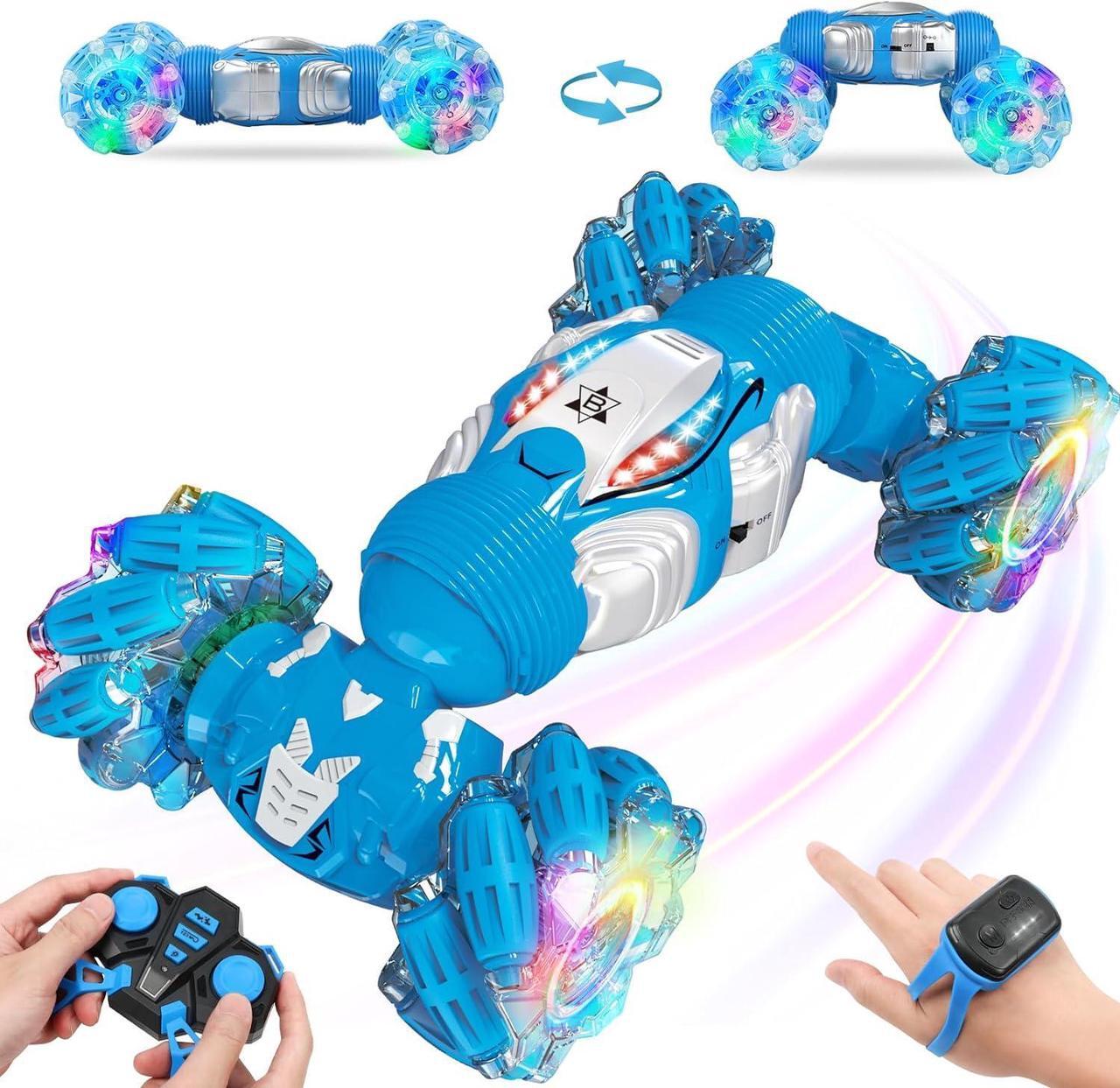 Main image of BEMITON Boys Aged 6-12 Birthday Gift Ideas- Gesture Sensing RC Stunt Car Toy for Kids, Hand-Controlled 2.4Ghz Remote Control Twist Cars, 4WD All-Terrain Off-Road Vehicle