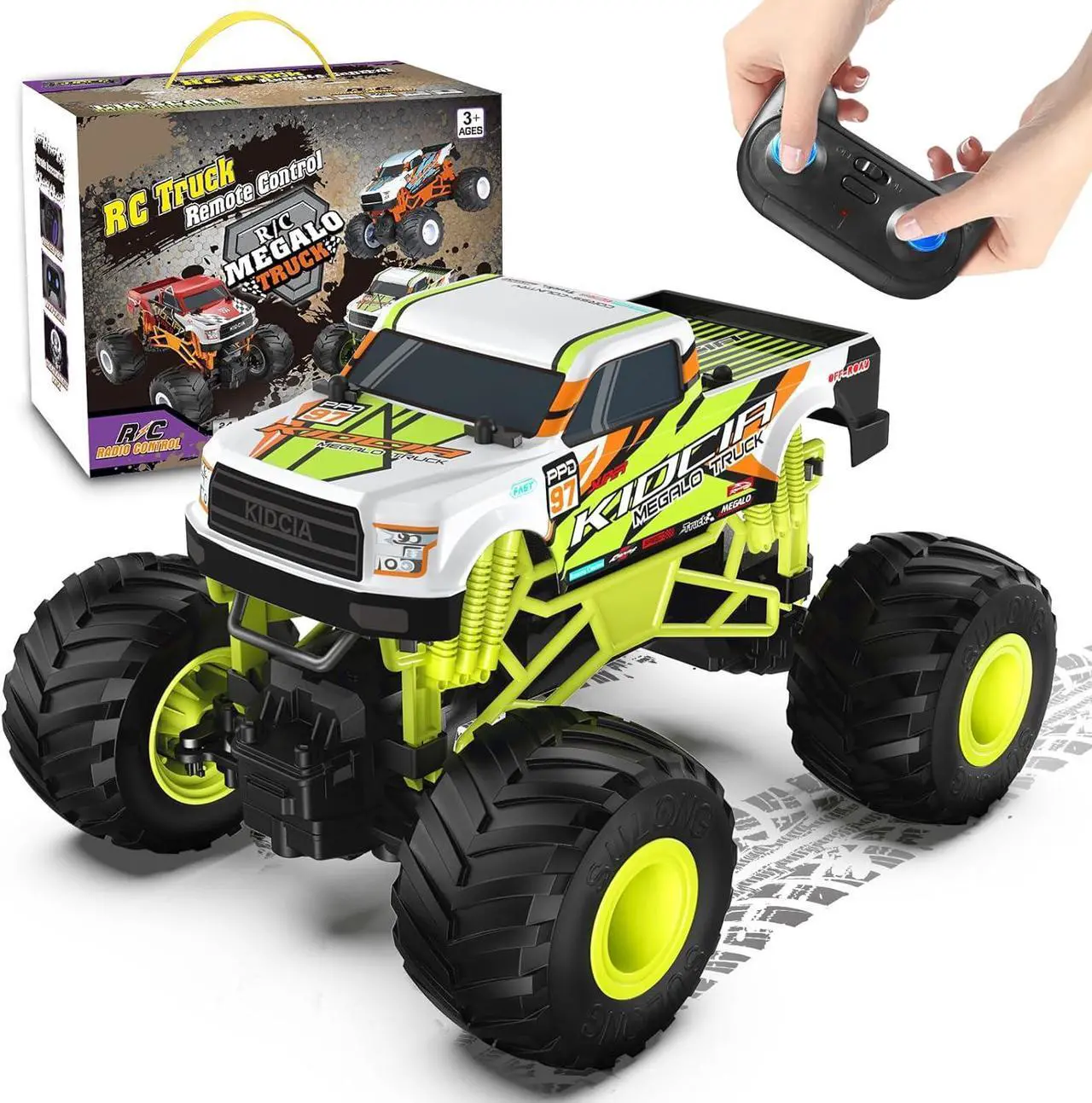 Main image of Scientoy Remote Control Car, 20KM/H Monster Truck Toys for Ages 5-7, 1:16 Scale All Terrain RC Cars for Boys & Girls Age 4-7, 2.4Ghz Off Road RC Truck, Christmas Birthday Gift for Kids