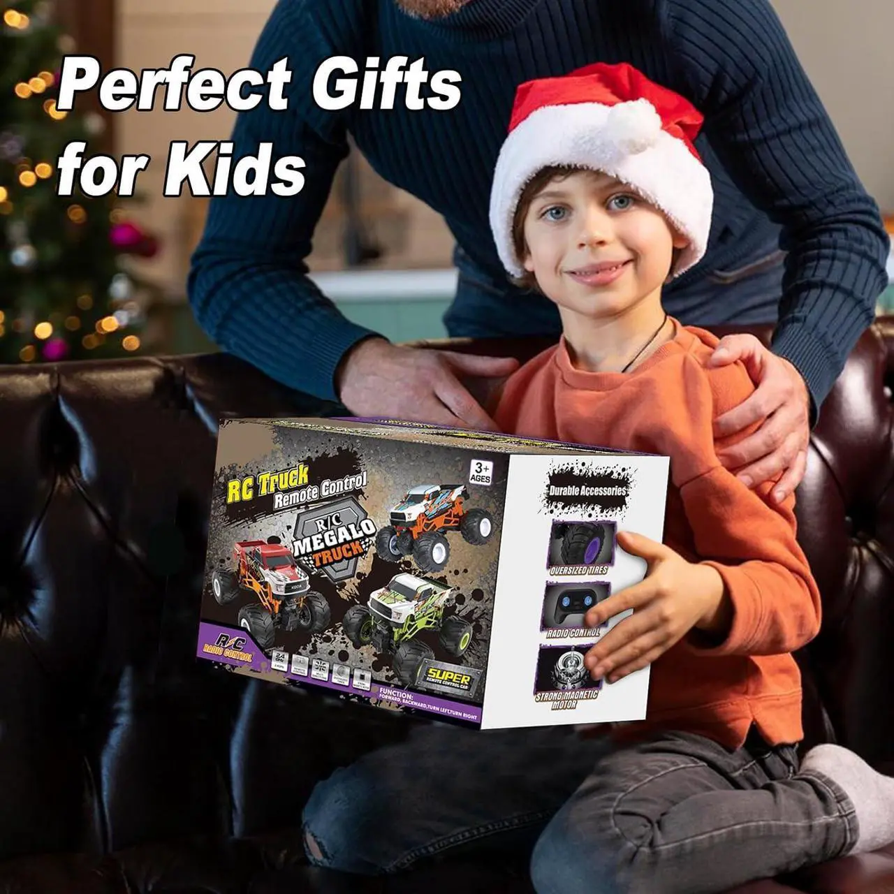 Alt view image 7 of 7 - Scientoy Remote Control Car, 20KM/H Monster Truck Toys for Ages 5-7, 1:16 Scale All Terrain RC Cars for Boys & Girls Age 4-7, 2.4Ghz Off Road RC Truck, Christmas Birthday Gift for Kids
