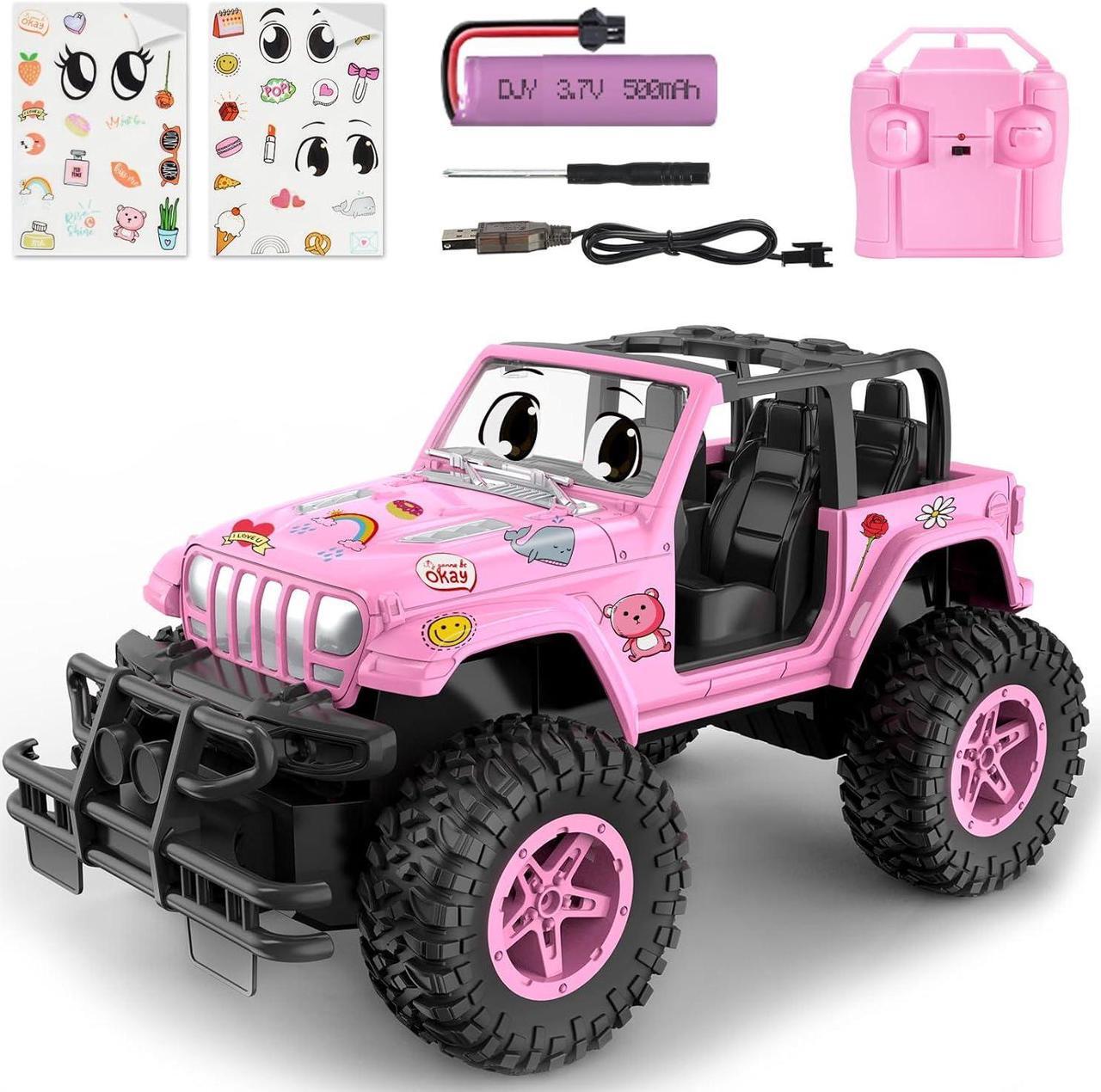 Main image of NQD Remote Control Car, Rechargeable RC Racing Cars with Stickers 1:16 Scale, 80 Min Play, 2.4Ghz Off Road Trucks All Terrain Toys Gifts for 3-Year-Old Girls