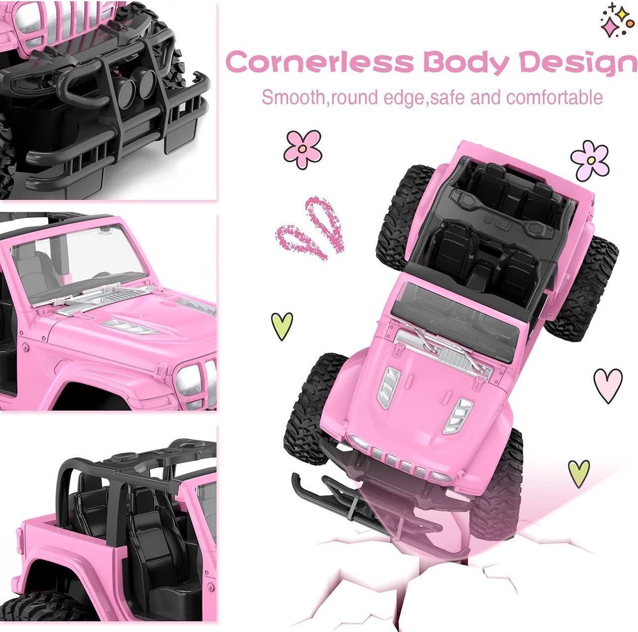 Alt view image 2 of 7 - NQD Remote Control Car, Rechargeable RC Racing Cars with Stickers 1:16 Scale, 80 Min Play, 2.4Ghz Off Road Trucks All Terrain Toys Gifts for 3-Year-Old Girls