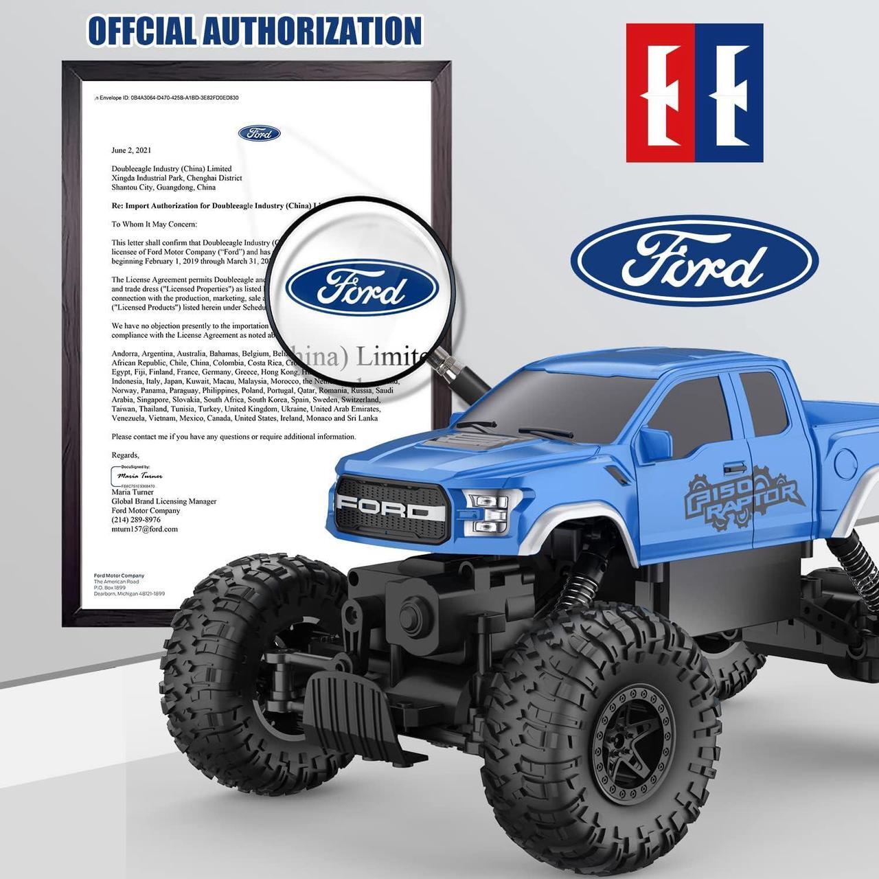 Alt view image 5 of 7 - DOUBLE E Ford Raptor F150 RC Car 4WD Monster Trucks for Boys,11 Inches Off Road Crawler Vehicle RC Truck Toy Gift for Boys Girls 6 7 8-12 Years-Blue