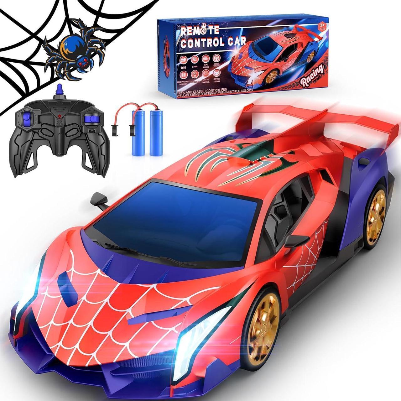 Main image of Spider Remote Control Car 1:16, 2.4GHz RC Cars Spider Toys Gifts For 3 4 5 6 7 8 9 10 Year Old Boys Kids, Electric Rechargeable Race Toy Car With Lights, Boys Girls Toys Age 4-6 6-8 8-12 Birthday Gift