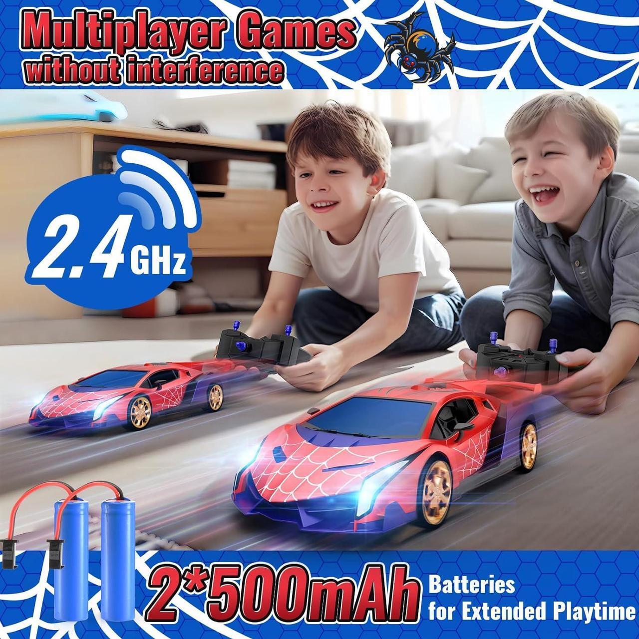 Alt view image 6 of 7 - Spider Remote Control Car 1:16, 2.4GHz RC Cars Spider Toys Gifts For 3 4 5 6 7 8 9 10 Year Old Boys Kids, Electric Rechargeable Race Toy Car With Lights, Boys Girls Toys Age 4-6 6-8 8-12 Birthday Gift