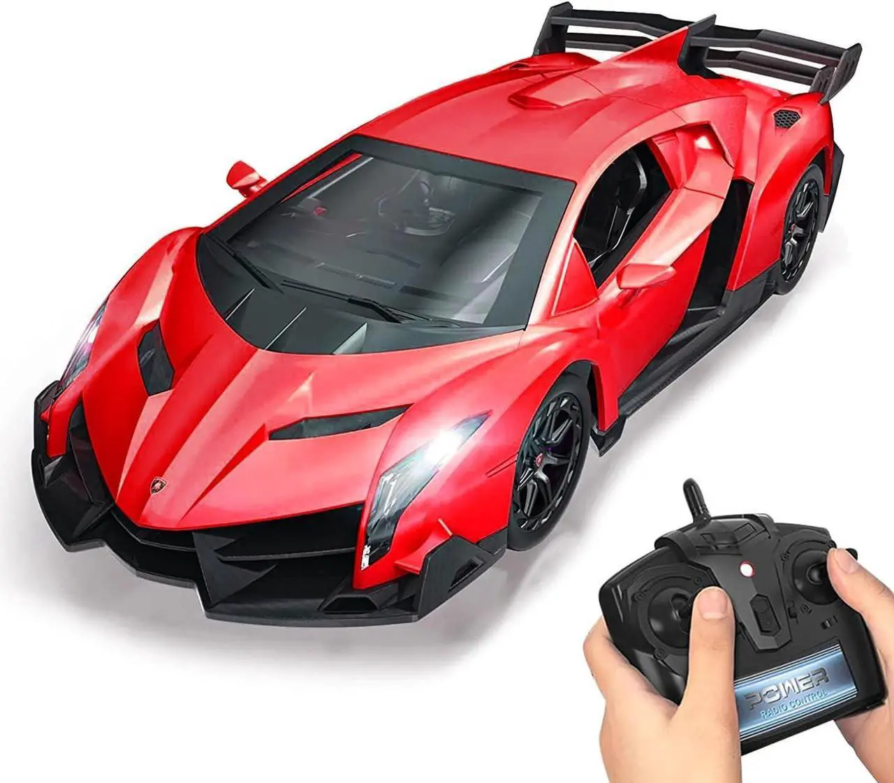 Main image of QUN FENG Remote Control RC CAR Racing Cars Compatible with Lamborghini Veneno Officially Licensed 1:24 Toy RC Cars Model Vehicle for Boys 6,7,8 Years Old,red