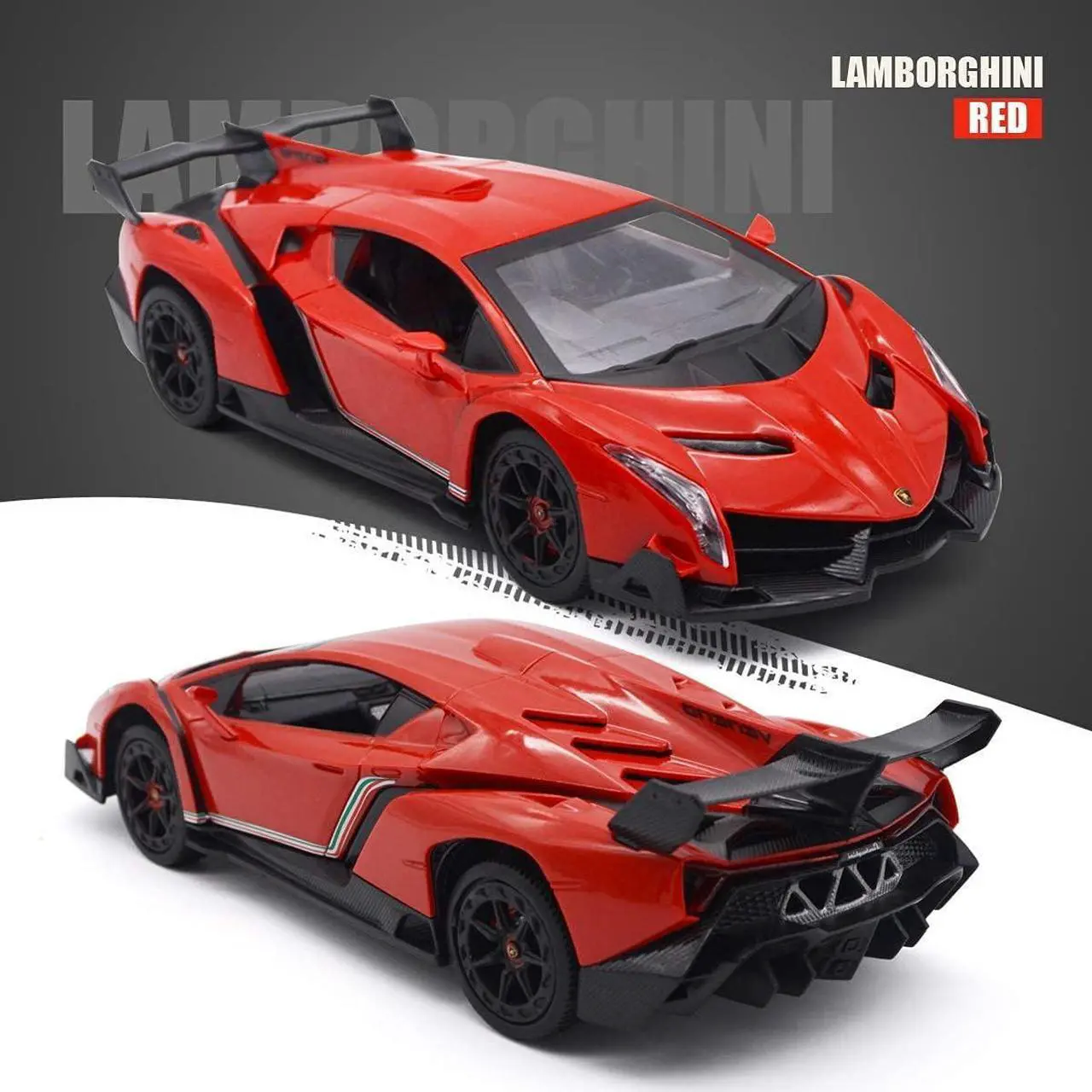 Alt view image 4 of 7 - QUN FENG Remote Control RC CAR Racing Cars Compatible with Lamborghini Veneno Officially Licensed 1:24 Toy RC Cars Model Vehicle for Boys 6,7,8 Years Old,red