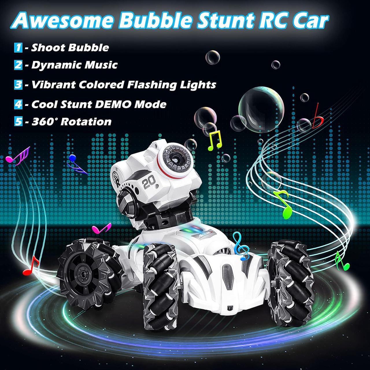 Alt view image 6 of 7 - 4 Head RC Tank Cars That Shoots Nerf Bullets, Bubble, Spray, Nerf Tank Remote Control Car for Boys 6 7 8 9 10 11 12 Year Old, RC Stunt Car Chase Light Control, LED Light, Music, Kids Toy Gift