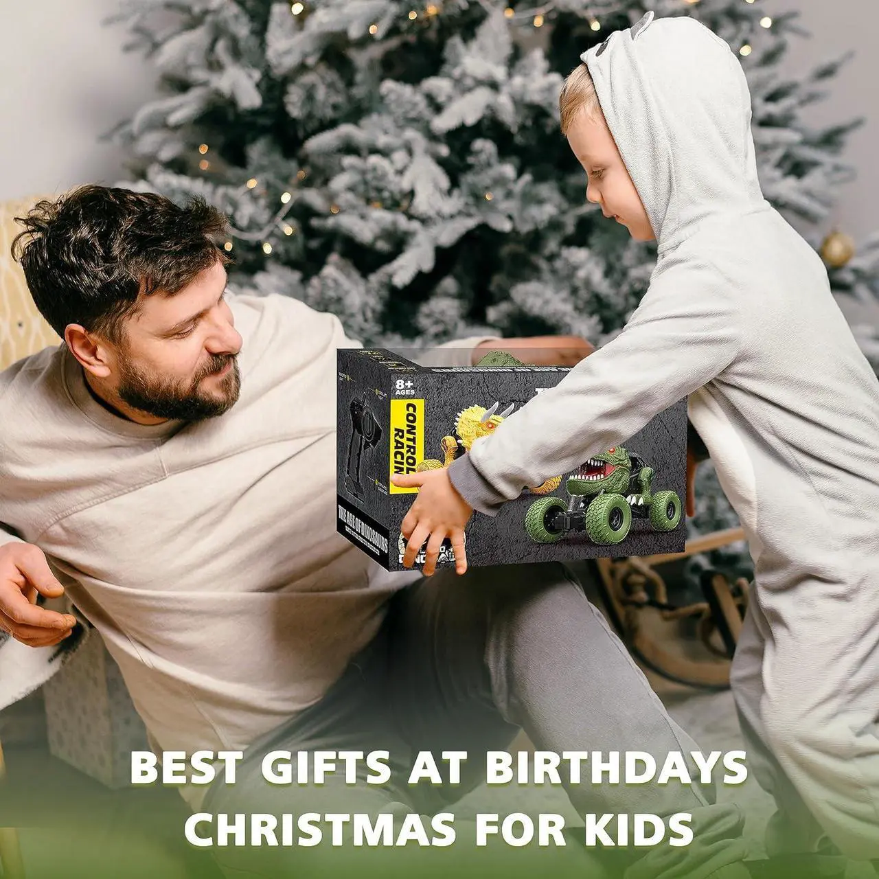 Alt view image 7 of 7 - Remote Control Dinosaur Car for Kids Boys, 2.4Ghz All Terrain Remote Control Dinosaur Truck with Light, Rechargeable 4WD Off Road RC Car Toys for Kids 3 4 5 6 7 8-12 Year Old Boys Girls Birthday Gift