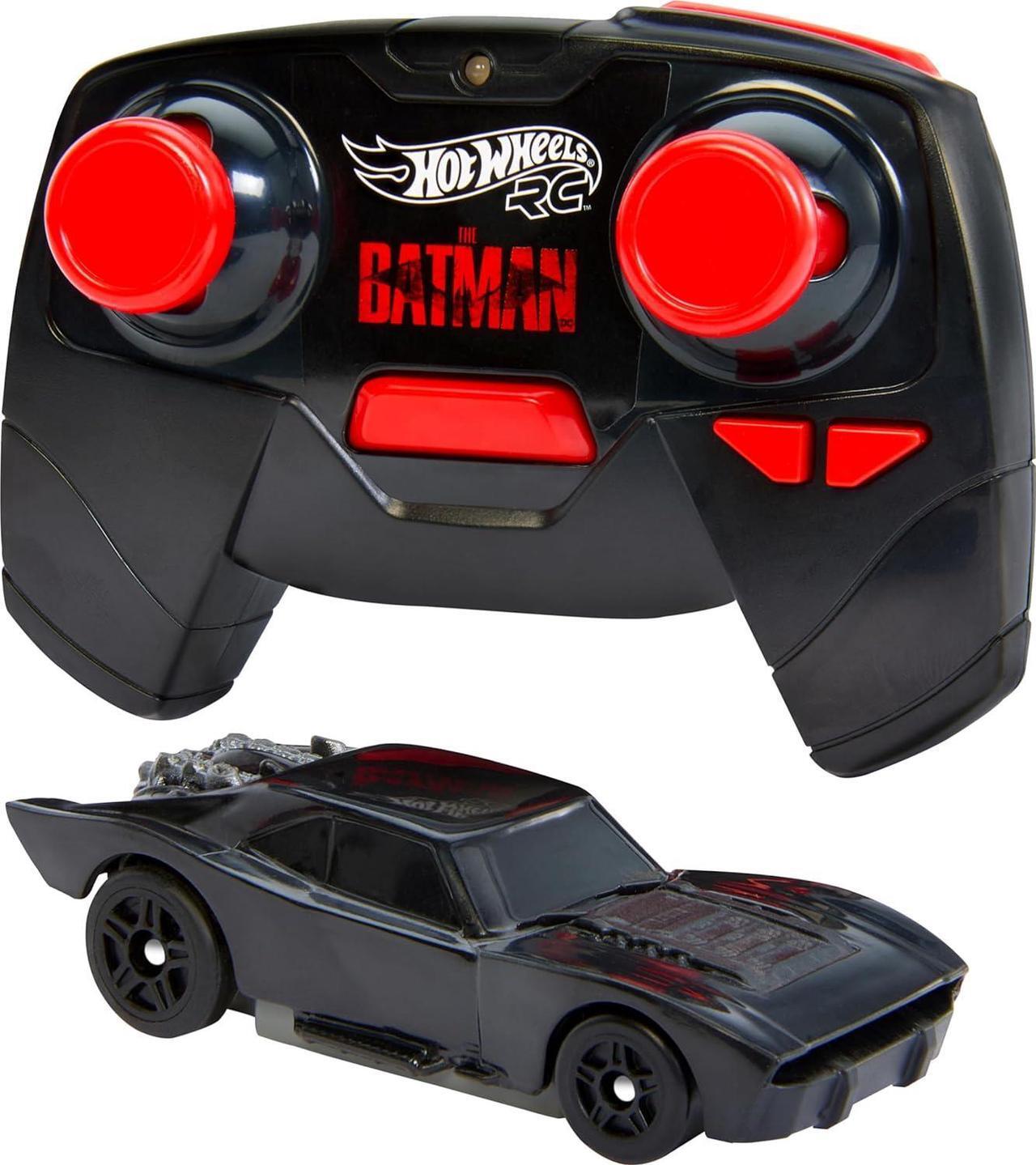 Main image of Hot Wheels RC Batmobile from The Batman Movie in 1:64 Scale, Remote-Control Toy Car, Works On & Off Track