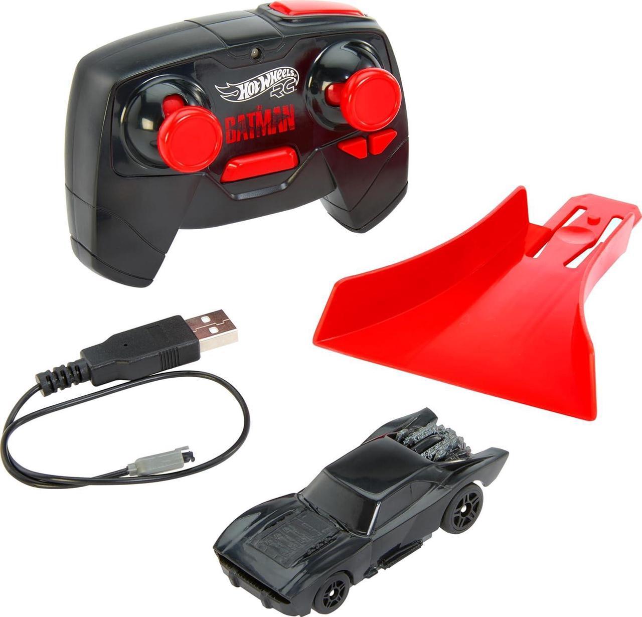 Alt view image 3 of 6 - Hot Wheels RC Batmobile from The Batman Movie in 1:64 Scale, Remote-Control Toy Car, Works On & Off Track