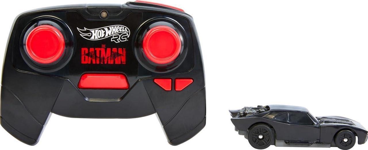 Alt view image 5 of 6 - Hot Wheels RC Batmobile from The Batman Movie in 1:64 Scale, Remote-Control Toy Car, Works On & Off Track