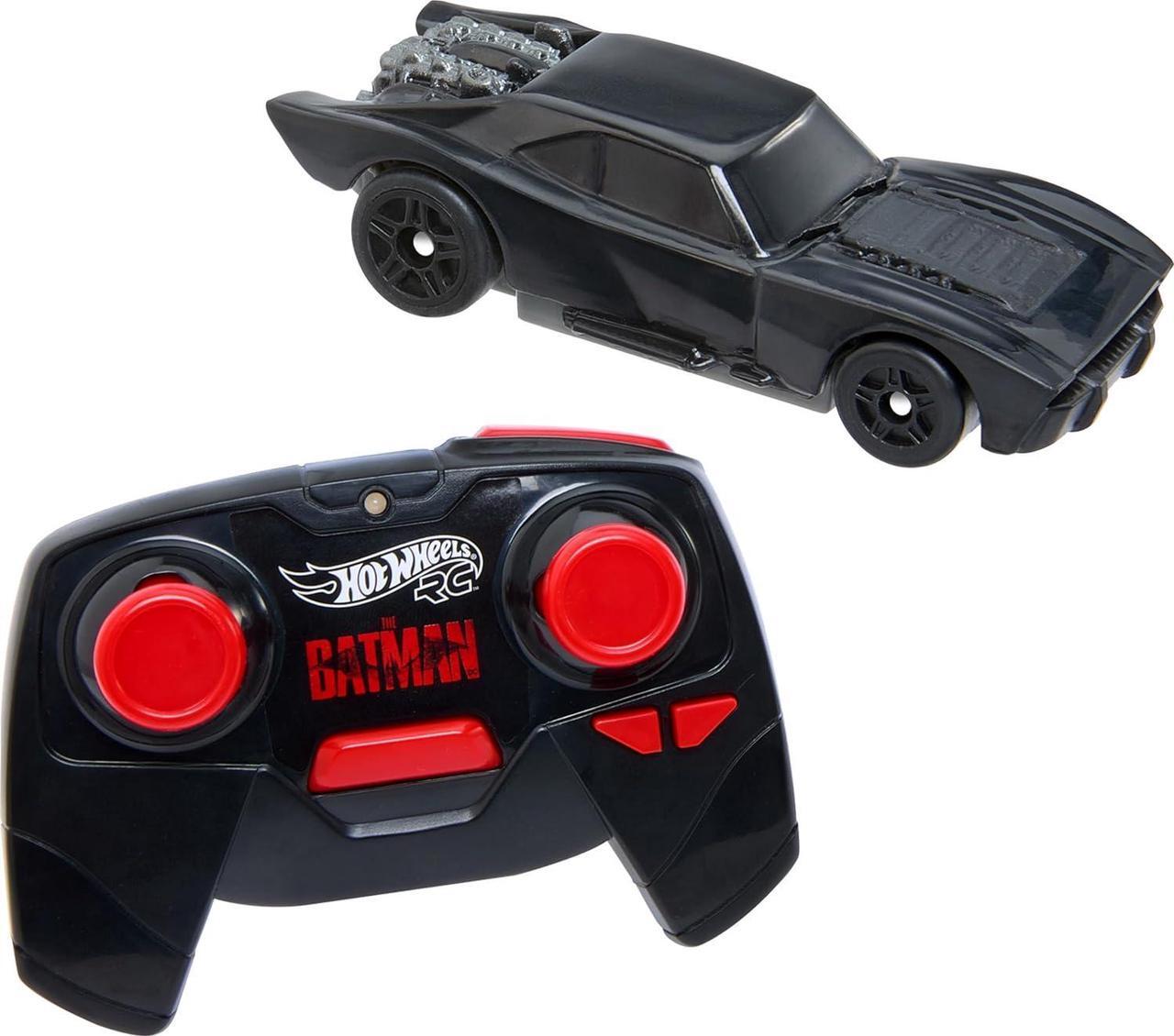 Alt view image 4 of 6 - Hot Wheels RC Batmobile from The Batman Movie in 1:64 Scale, Remote-Control Toy Car, Works On & Off Track
