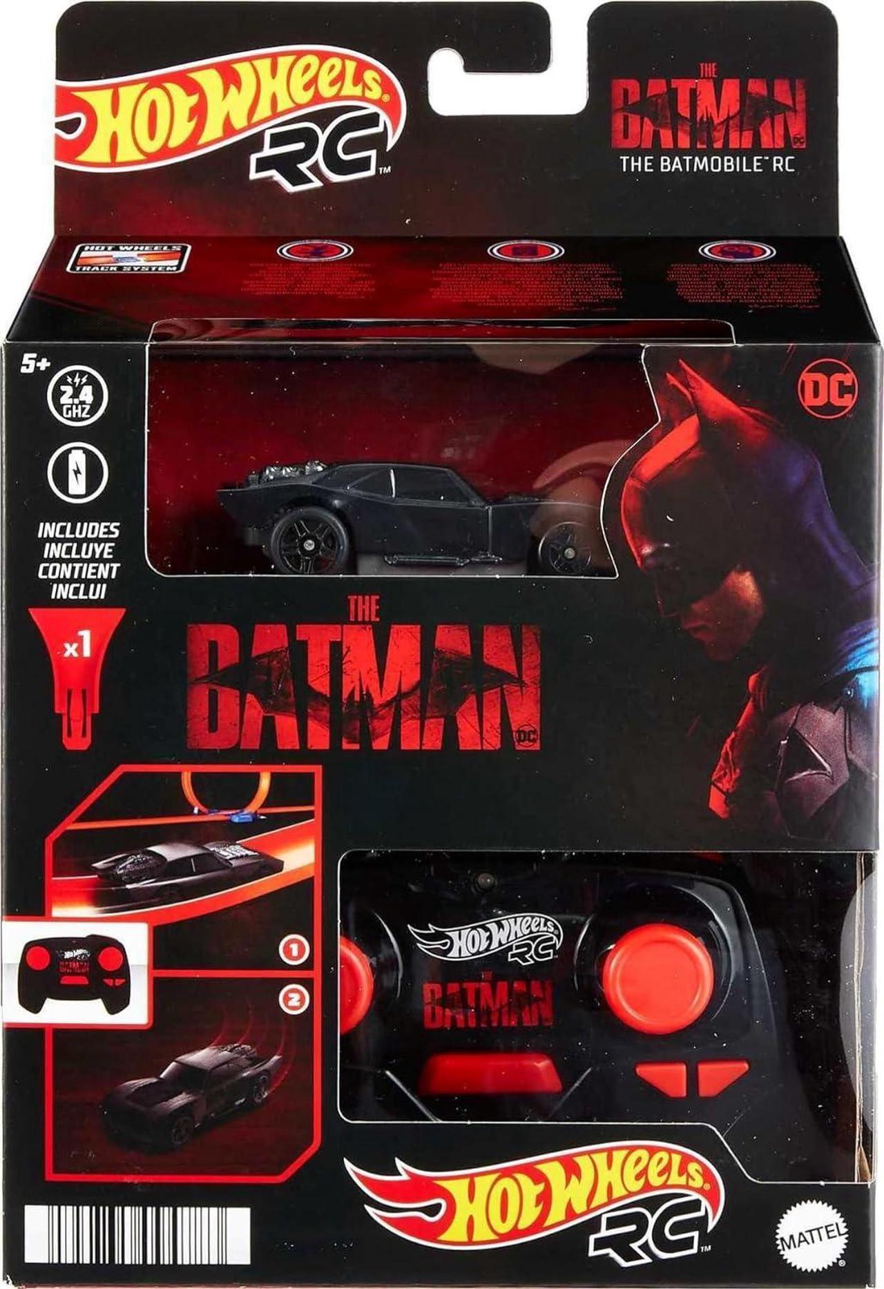 Alt view image 6 of 6 - Hot Wheels RC Batmobile from The Batman Movie in 1:64 Scale, Remote-Control Toy Car, Works On & Off Track