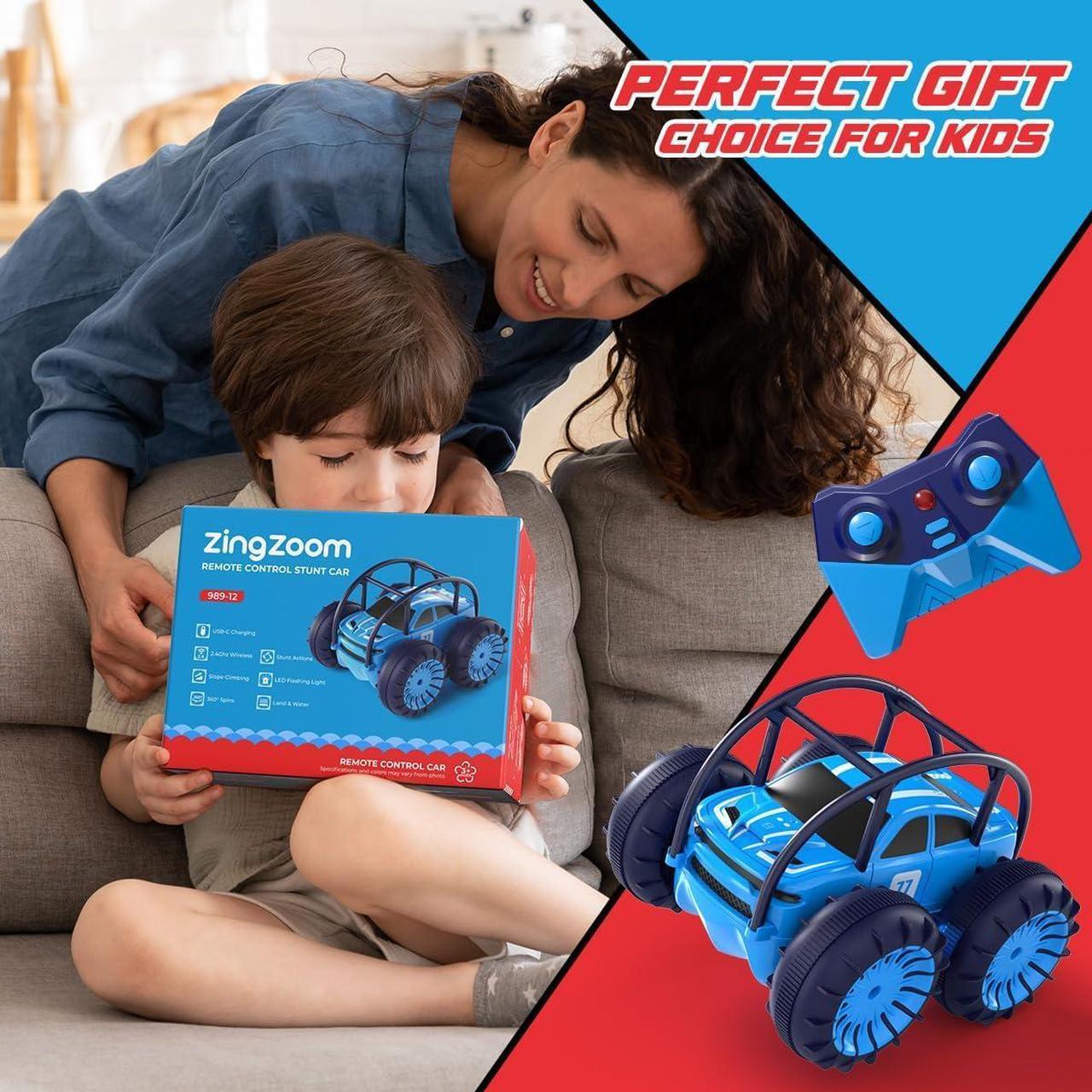 Alt view image 6 of 6 - Amphibious Remote Control Car, Rechargeable Direct Charging RC Cars 360° Flip Waterproof RC Stunt Car 2.4Ghz 15KM/H 4WD All Terrain Car Toy Xmas Gift for Boys and Girls