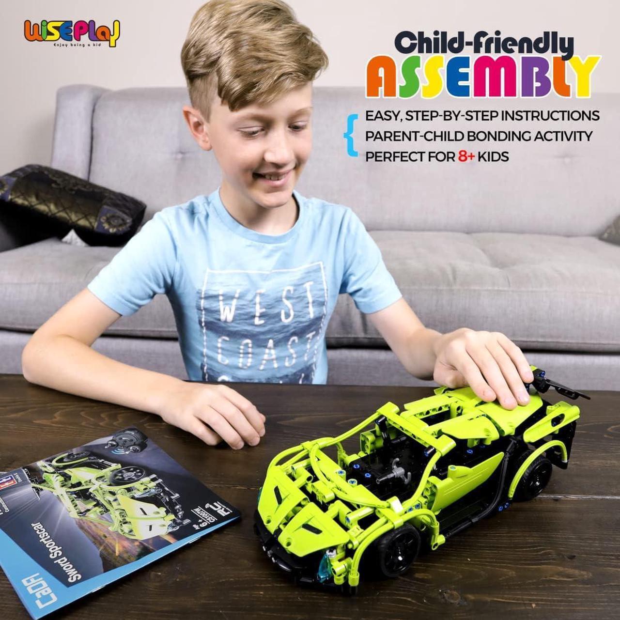 Alt view image 2 of 7 - WISEPLAY Remote Control Car Building Kit, 453PCS Stem Toy for Kids Age 8-10, Great RC Car for 10-Year-Old Boys & Girls, Excellent Gift Idea