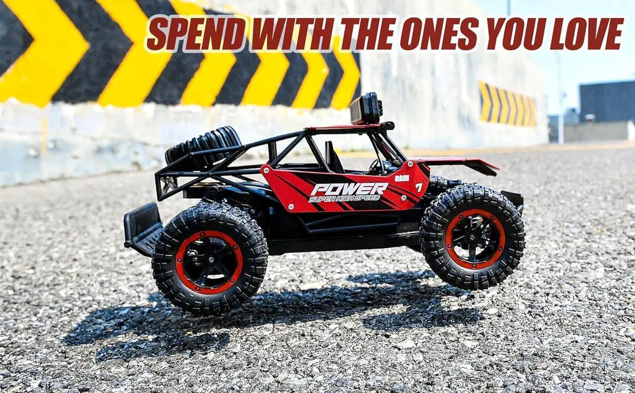 Alt view image 4 of 7 - BEZGAR TB141 RC Cars -1:14 Rc Cars for Boys Age 4-7 with Two Rechargeable Batteries, Fast Rc Monster Truck for Kids & Adults, All Terrains Remote Control Car for Boys 8-12 with LED Headlight (Red)