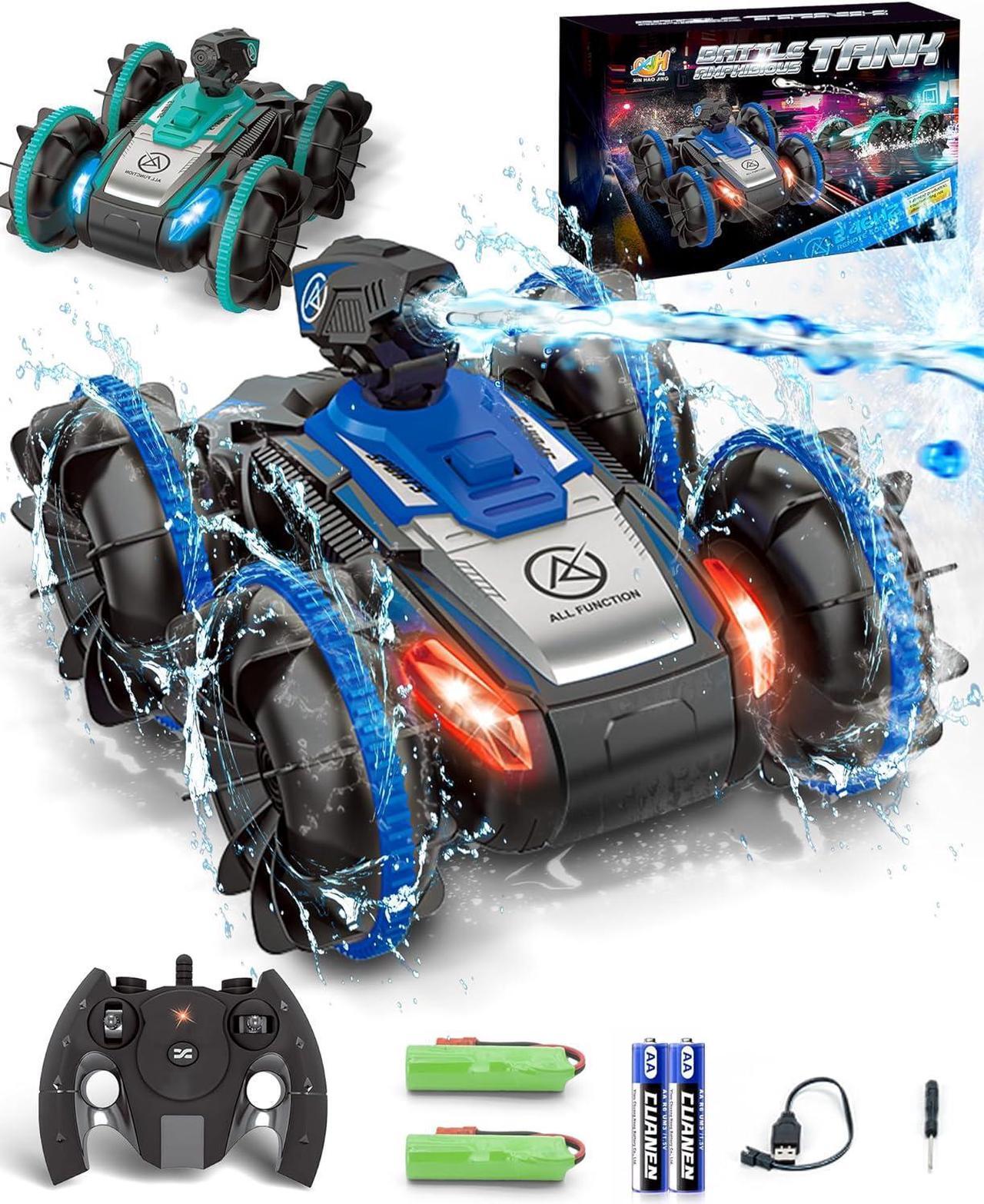 Main image of Remote-Control Car RC Boat for Pool: Amphibious Car Toys with Water Gun for Kids ages 6 7 8-12 Adults  2.4 GHz Waterproof RC Monster Truck Stunt Car Vehicle  All Terrain Beach Car Toy for Gifts